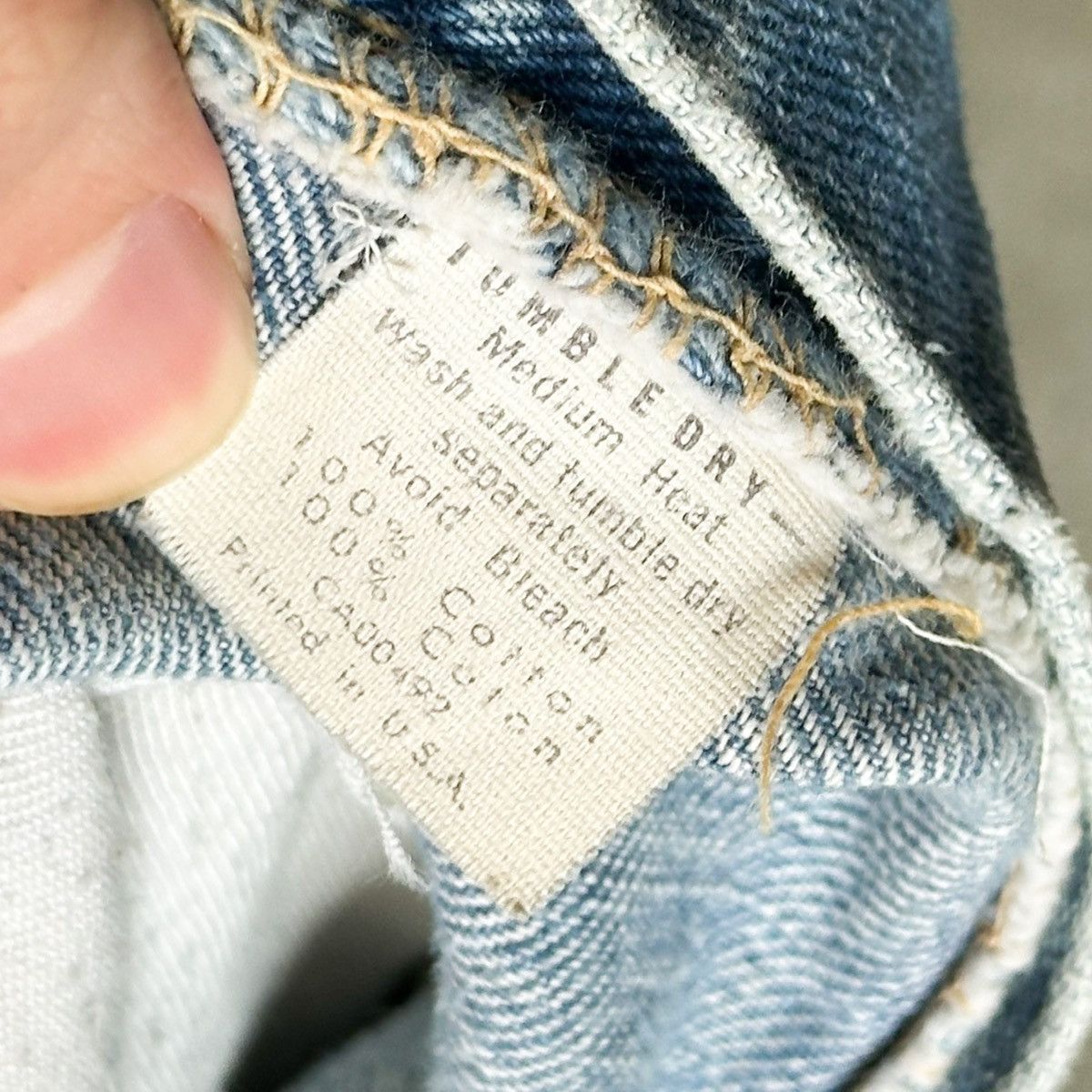 Lee × Vintage Vintage Lee THRASHED Sashiko Patchwork Repair Denim Size US 33 - 8 Thumbnail