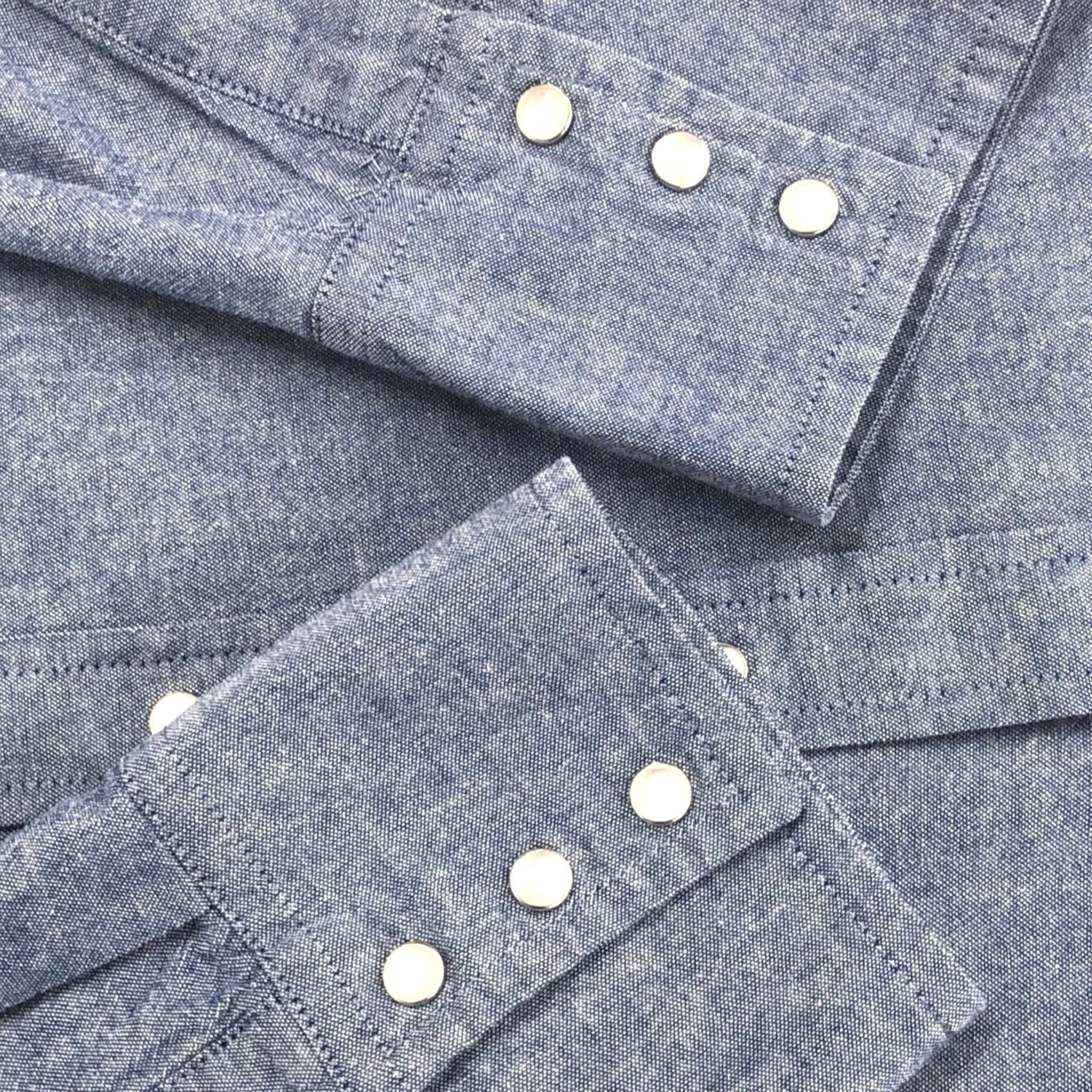 Vintage ELY CATTLEMAN XXL Blue Chambray Western Shirt - Mens Casual - Snap Button Up Size US XXL / EU 58 / 5 - 5 Thumbnail