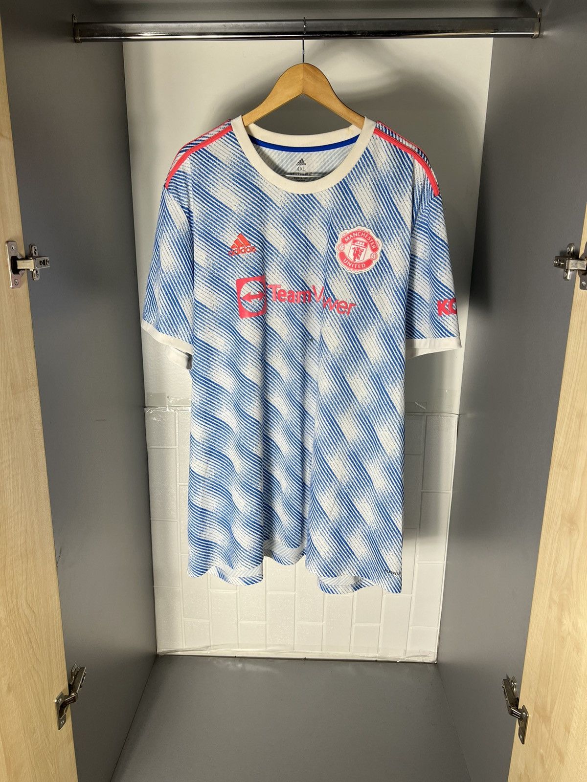 Vintage ADIDAS FC MANCHESTER UNITED ENGLAND SOCCER JERSEY RETRO Y2K Size US XXL / EU 58 / 5 - 1 Thumbnail