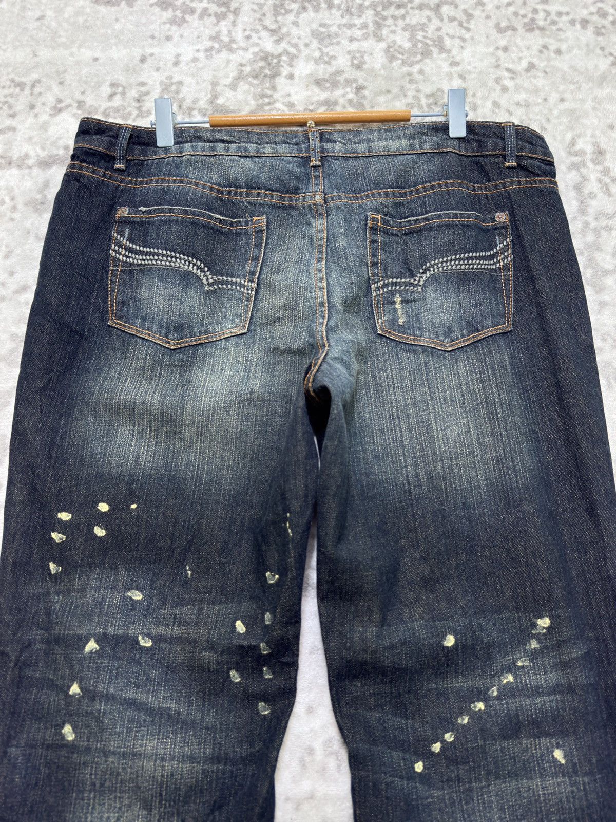 Tornado Mart Revolution Flared Denim Distressed Thrashed Paint Splatter Size US 37 - 10 Thumbnail