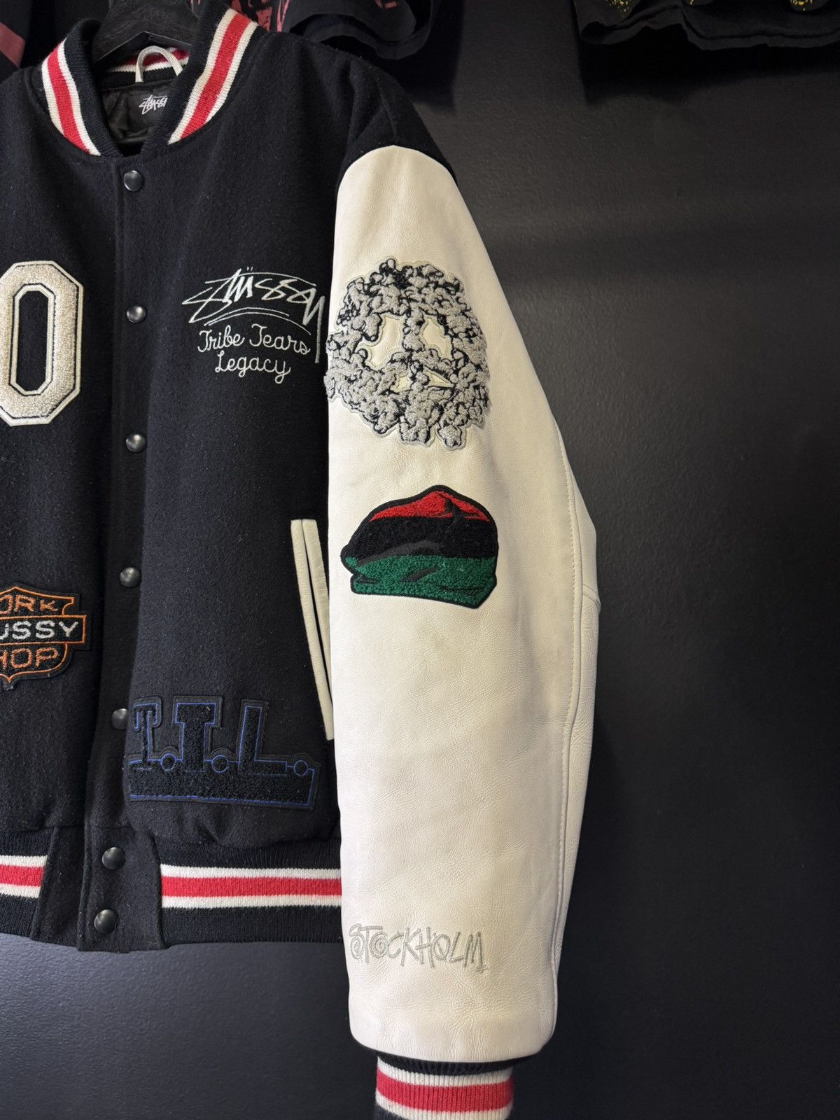 DENIM TEARS × Our Legacy × Stussy Stussy Denim Tears Varsity Jacket Size US L / EU 52-54 / 3 - 3 Thumbnail