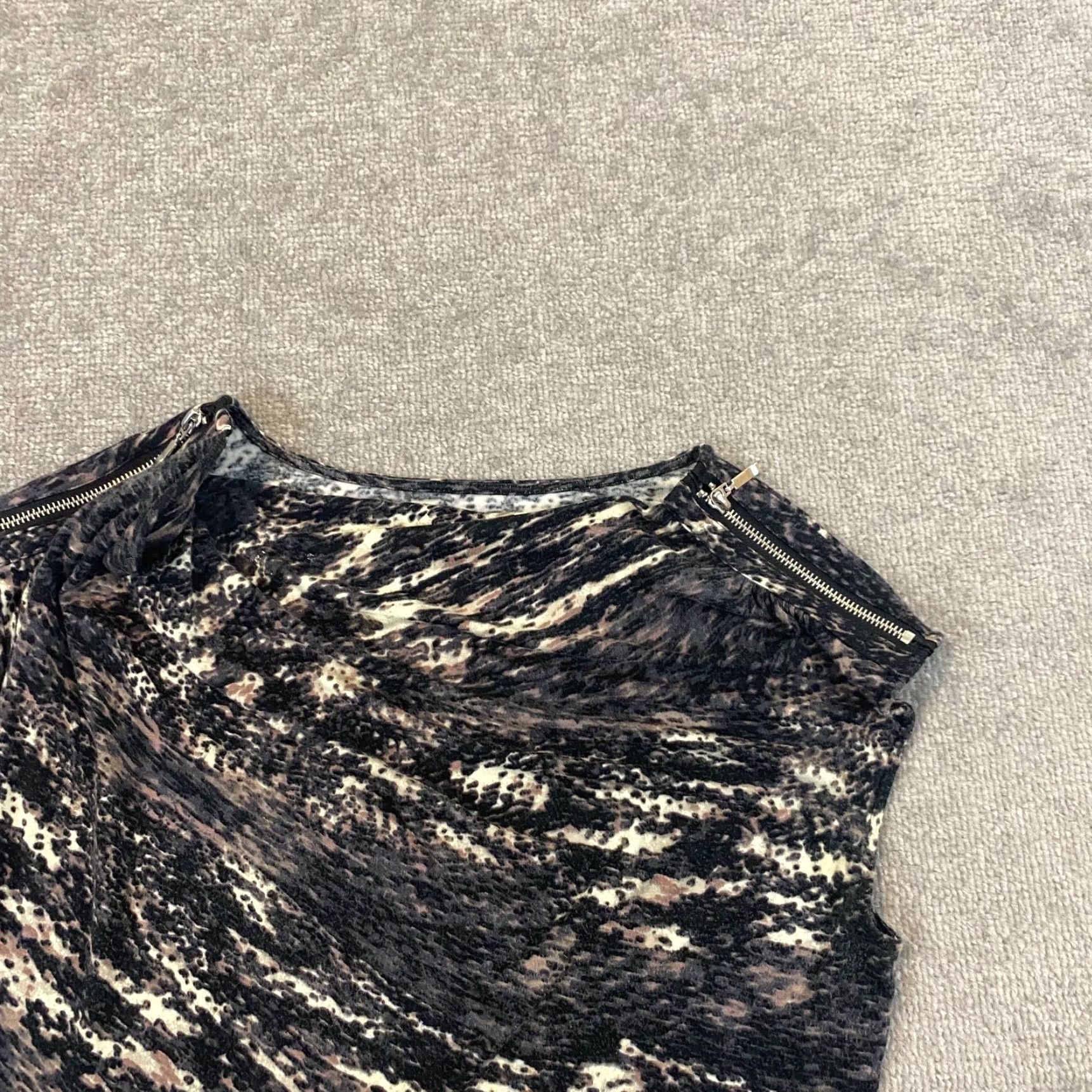 Vivienne Tam VIVIENNE TAM Blouse Animal Print Cowl Neck Zipper Top Womens Large Sleeveless Multicolor Shirt Size L / US 10 / IT 46 - 7 Thumbnail