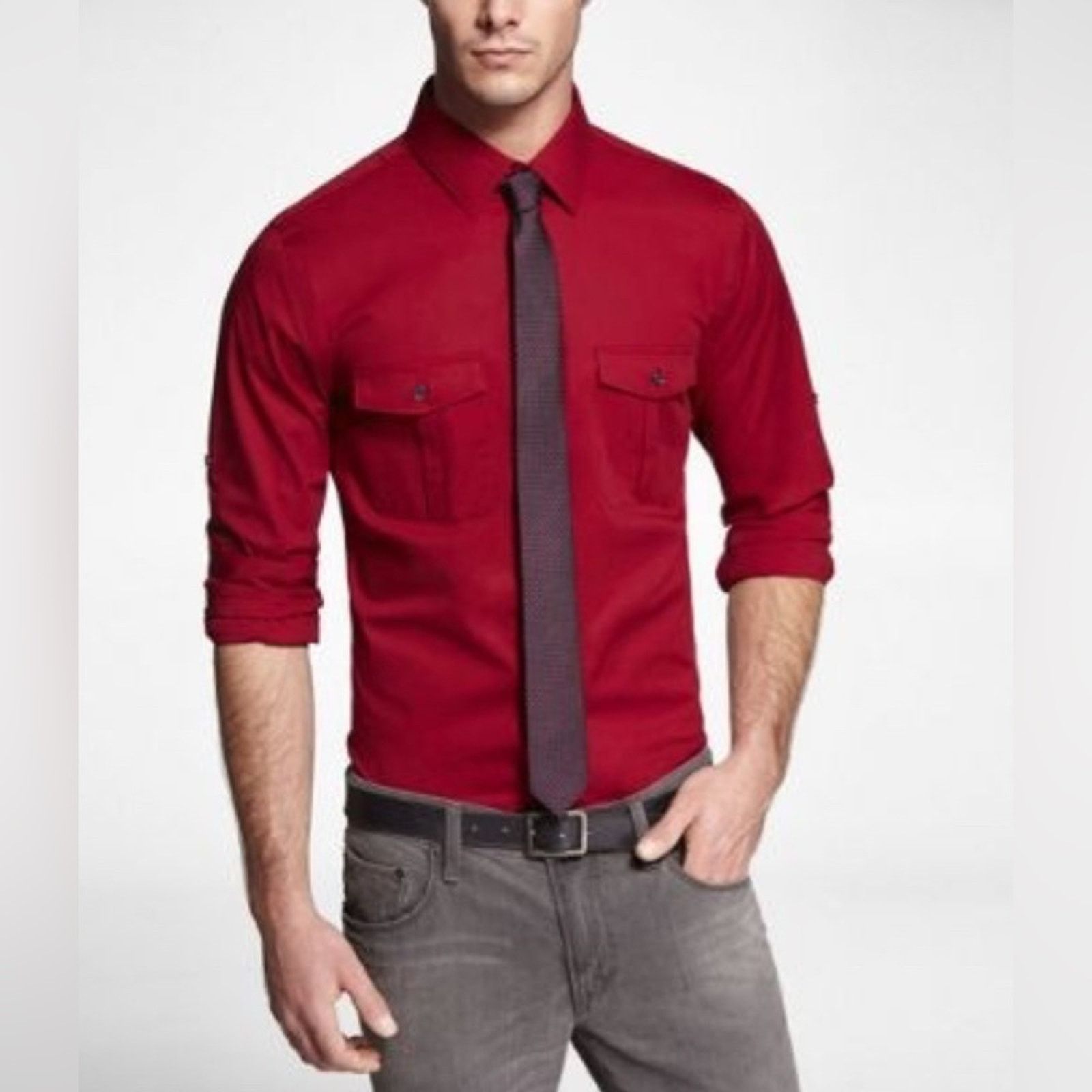 Express Express MK2 Button Down Shirt Fitted Size US XXL / EU 58 / 5 - 1 Thumbnail