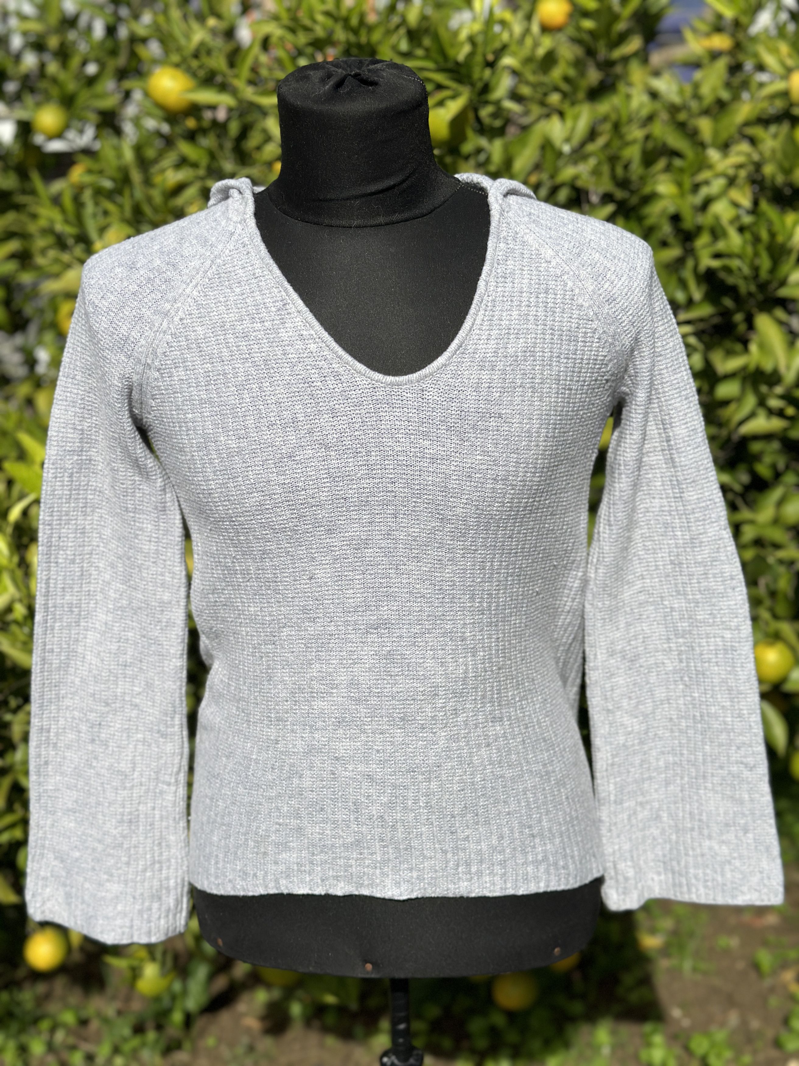 Other Jenni Kayne Hooded V-Neck Cashmere Wool Knit Pullover Sz S Size S / US 4 / IT 40 - 10 Thumbnail