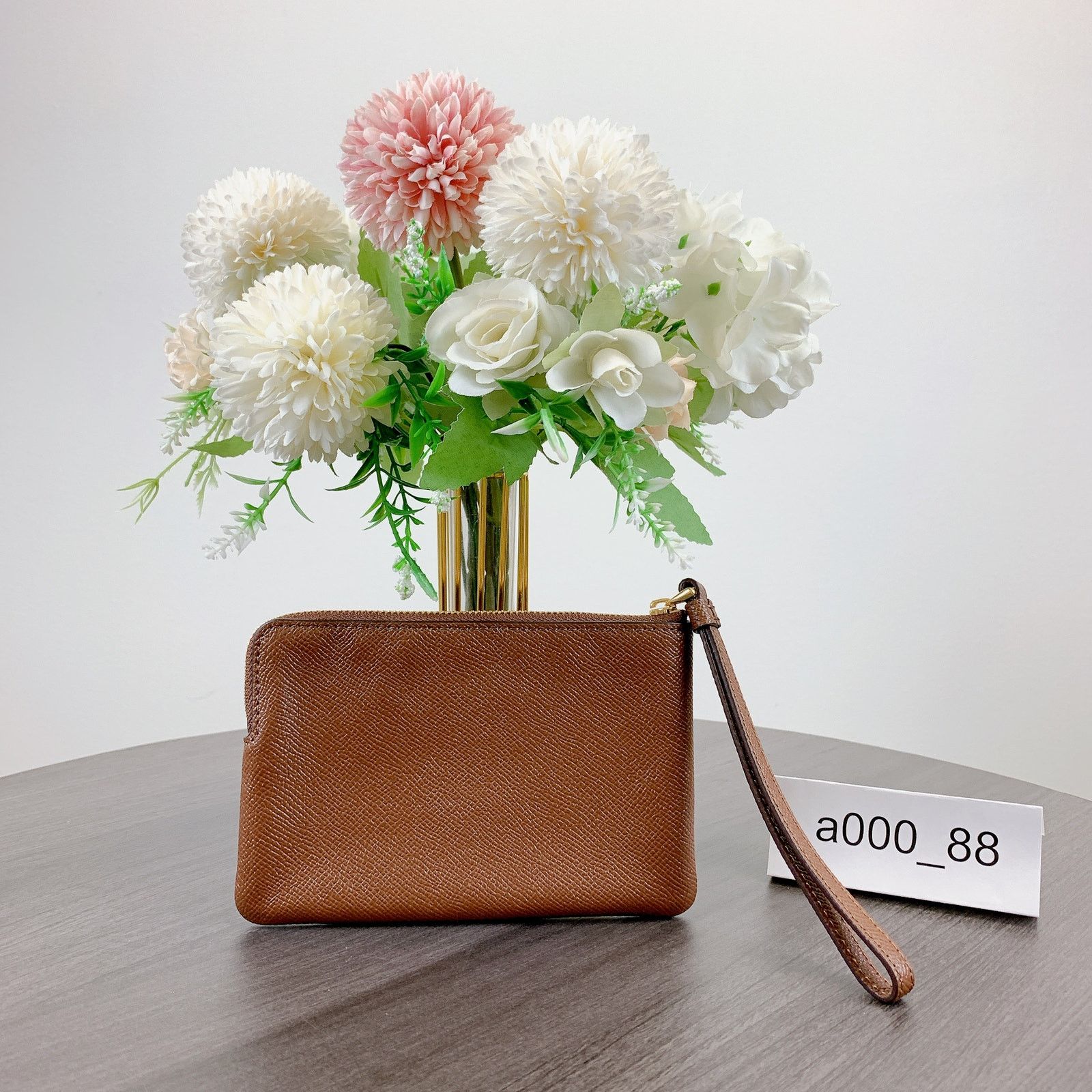 Coach Coach F58032 Corner Zip Wristlet IN Saddle 2 Size ONE SIZE - 2 Thumbnail