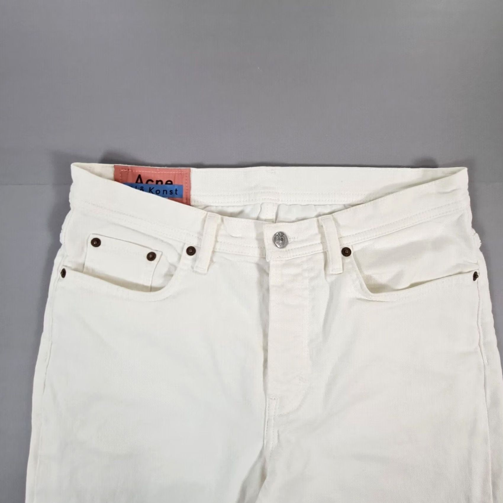 Acne Studios Acne Studios Bla Konst Jeans Slim W31 L26 White Denim Stretch 5-Pocket Tapered Size US 31 - 2 Thumbnail