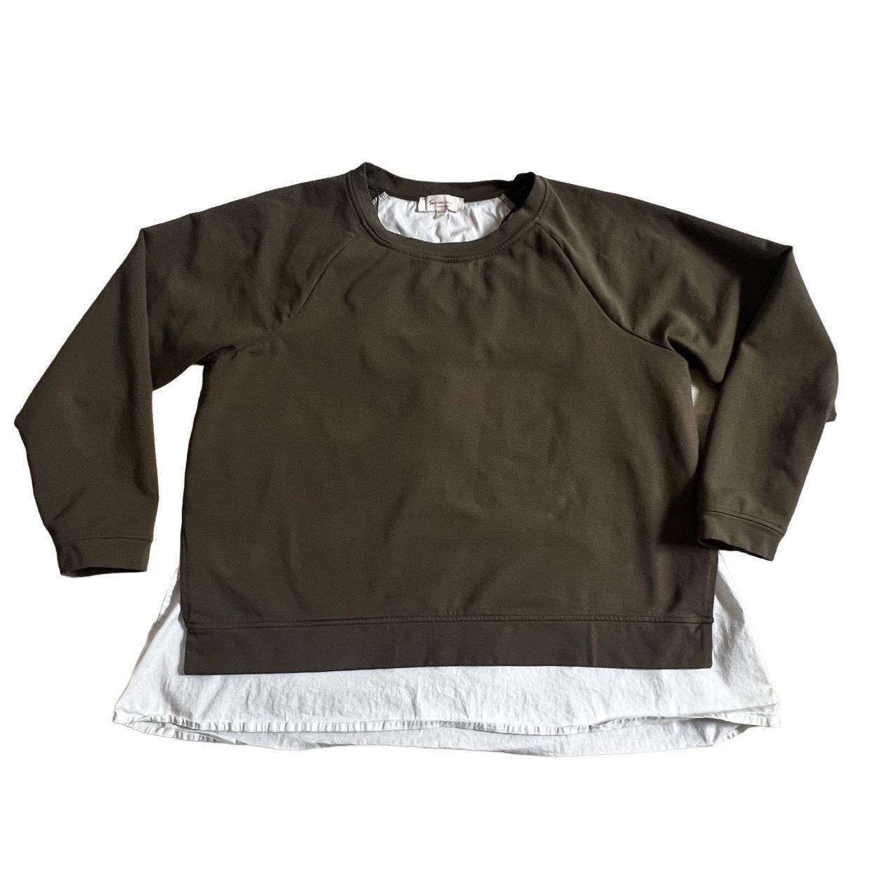 Vince Camuto Two by Vince Camuto Sweatshirt with White Faux Shirt Lining Size L / US 10 / IT 46 - 3 Thumbnail