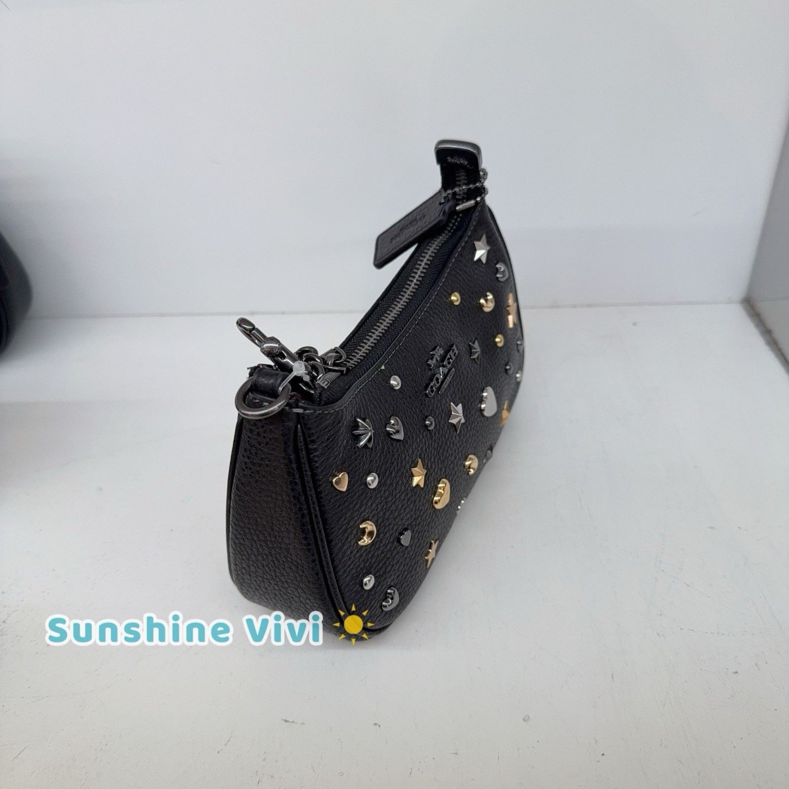 Coach NWT Coach Teri Mini Crossbody Bag Rivets CCE44 Black Size ONE SIZE - 2 Thumbnail