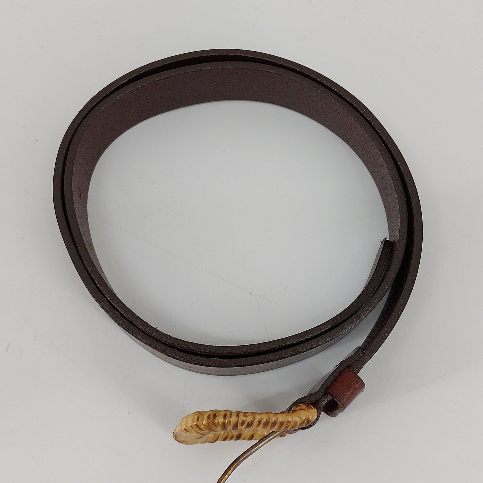 Other Talbots Italian Saddle Leather Belt Brown Wicker L Size ONE SIZE - 4 Thumbnail