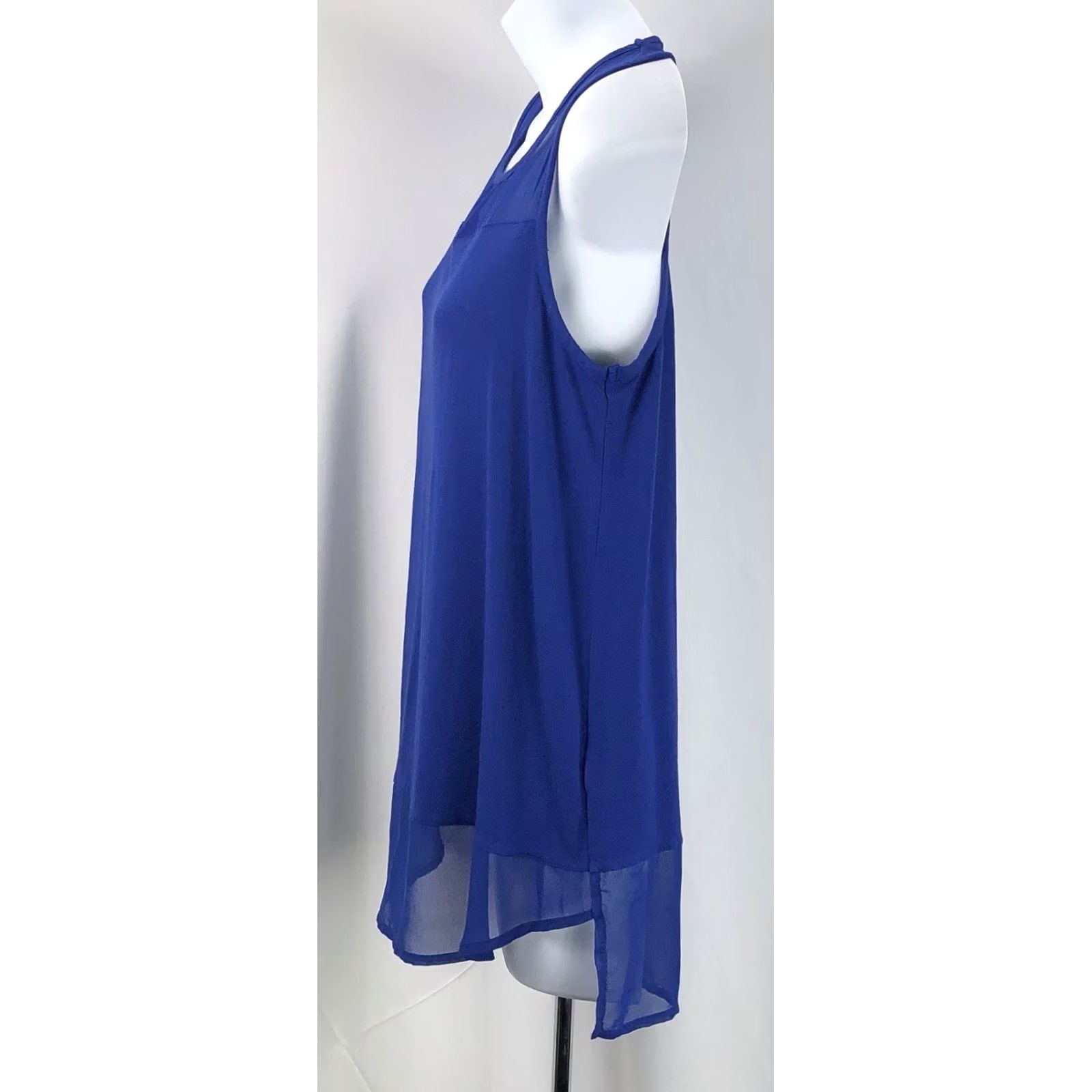 Vince Camuto Vince Camuto Sleeveless Top XS Blue Chiffon Slits Scoop Neck Casual Womens Size XS / US 0-2 / IT 36-38 - 2 Thumbnail
