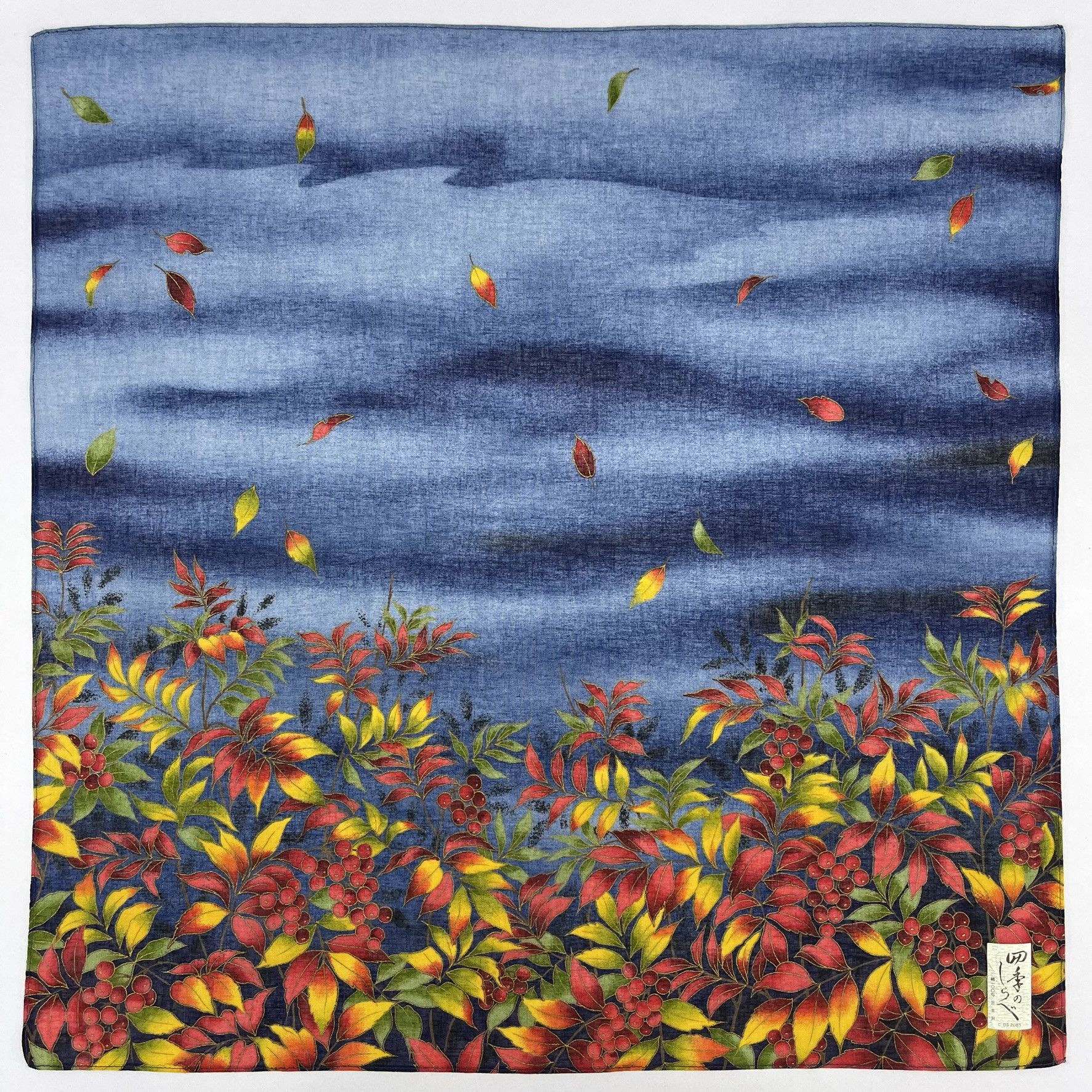 Japanese Brand Vintage Japanese Floral Seasons Handkerchief - 5065 Size ONE SIZE - 2 Thumbnail