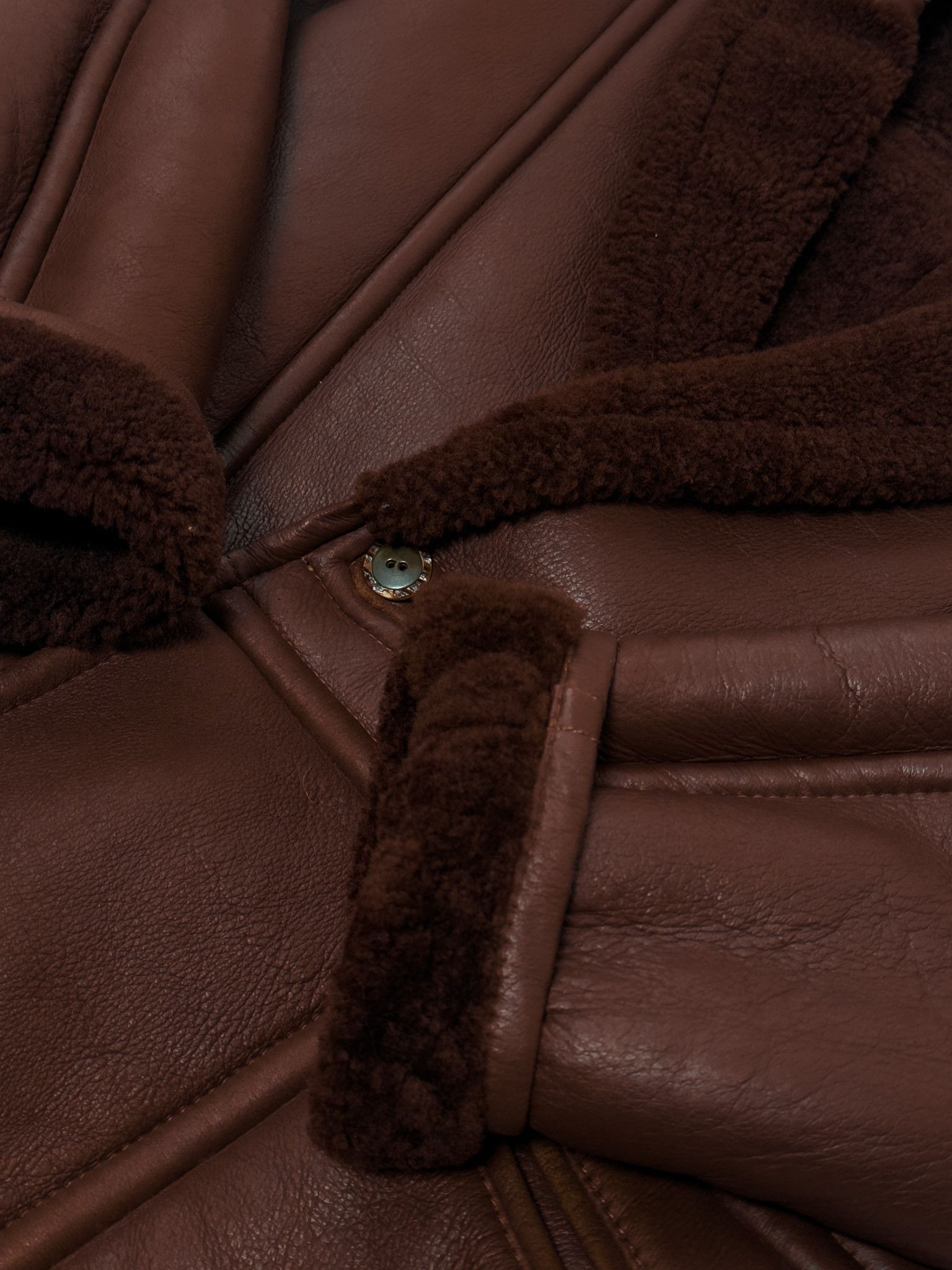 Other Brown Chunky Shearling Coat With Shawl Neck Size US S / EU 44-46 / 1 - 6 Thumbnail