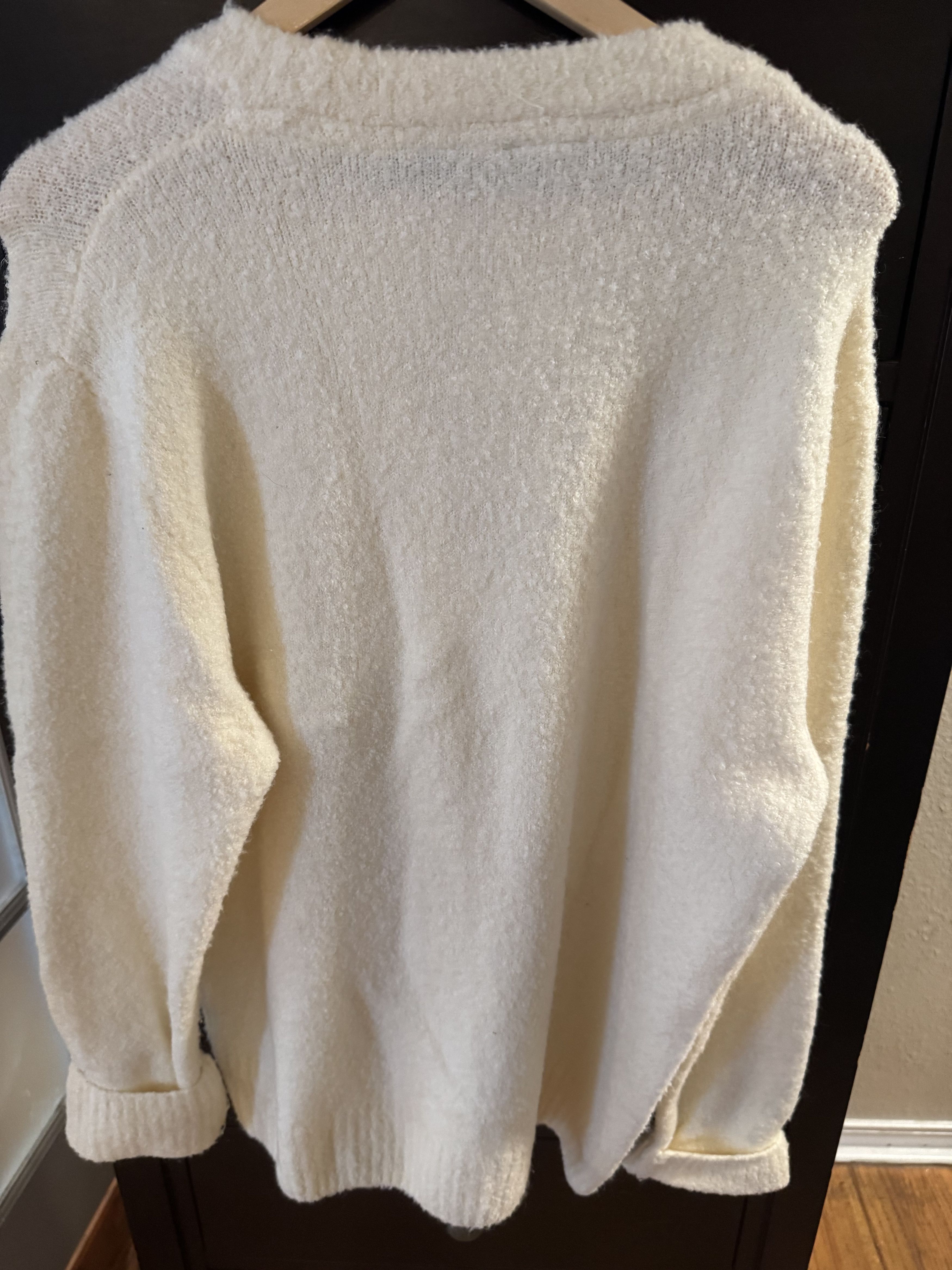H&M H&M White Cotton Sweater. US L. No Defects Size US L / EU 52-54 / 3 - 3 Thumbnail