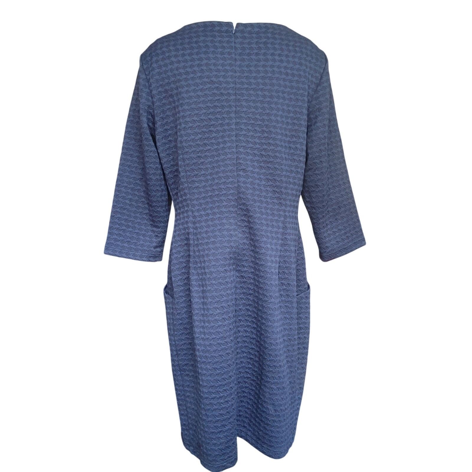 Other Sharagano Women's 16 Navy Blue Long Sleeve Dress w/ Pockets! Size XXL / US 16-18 / IT 52-54 - 2 Thumbnail