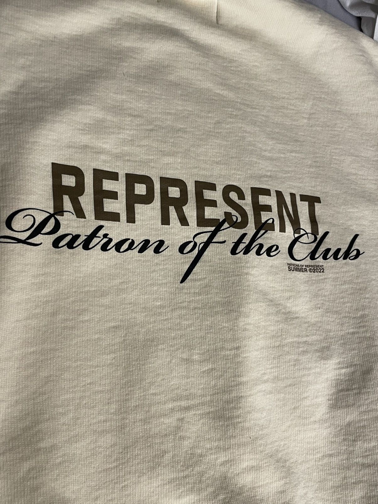 image of Represent Clo Represent Patron Of The Club Sweatshirt in Cream, Men's (Size Small)