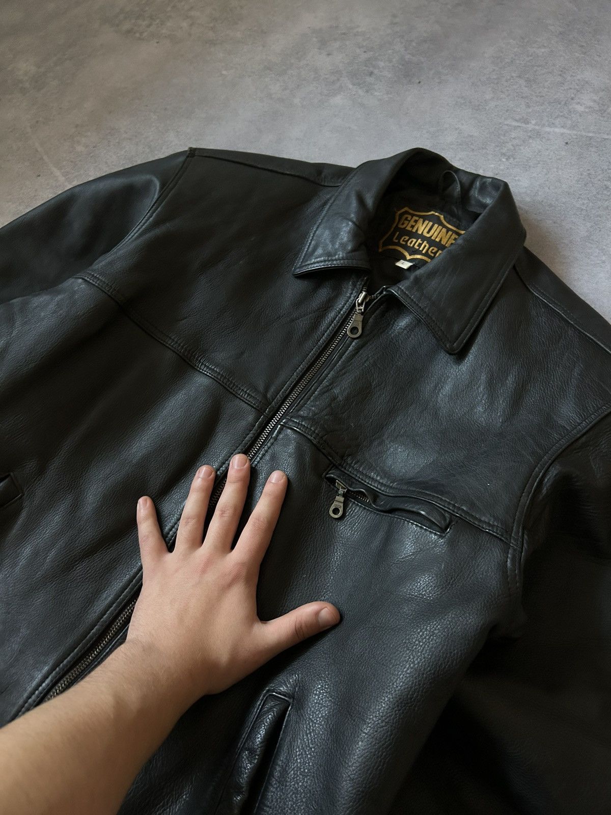 Genuine Leather Vintage Genuine Leather jacket mens bombers jacket y2k Size US L / EU 52-54 / 3 - 4 Thumbnail