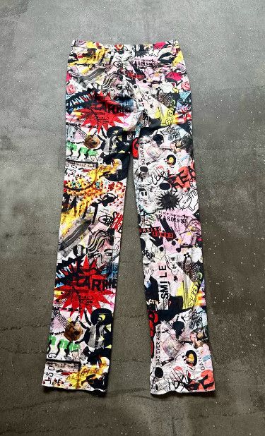Nozomi Ishiguro NOZOMI ISHIGURO 2015SS Runway Graffiti Comic Print Pants Size US 39 - 3 Thumbnail