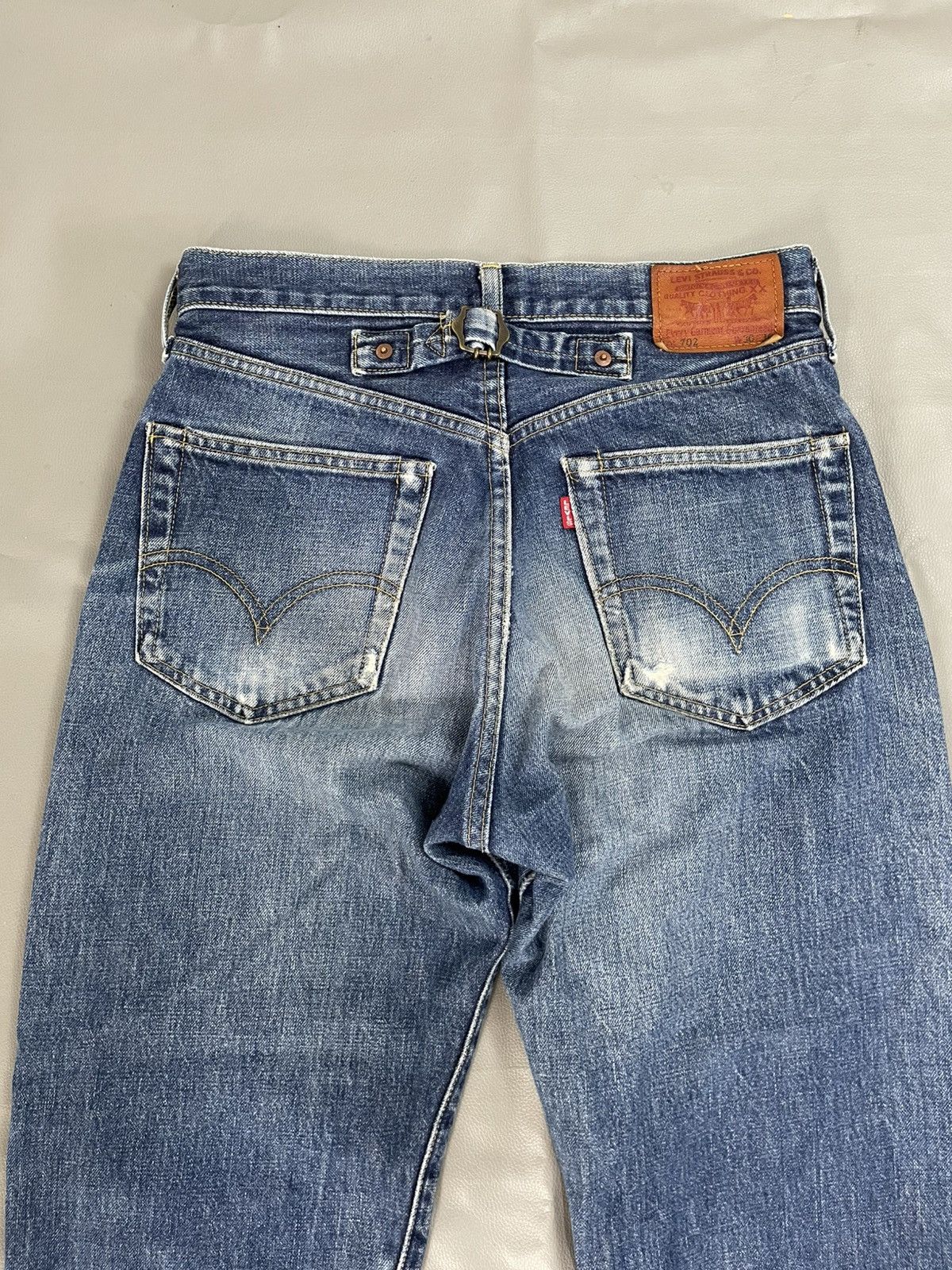 Levi's Vintage Clothing Levi's 702 Big E Selvedge Red Washed Blue Distressed Jeans Size US 30 / EU 46 - 5 Thumbnail