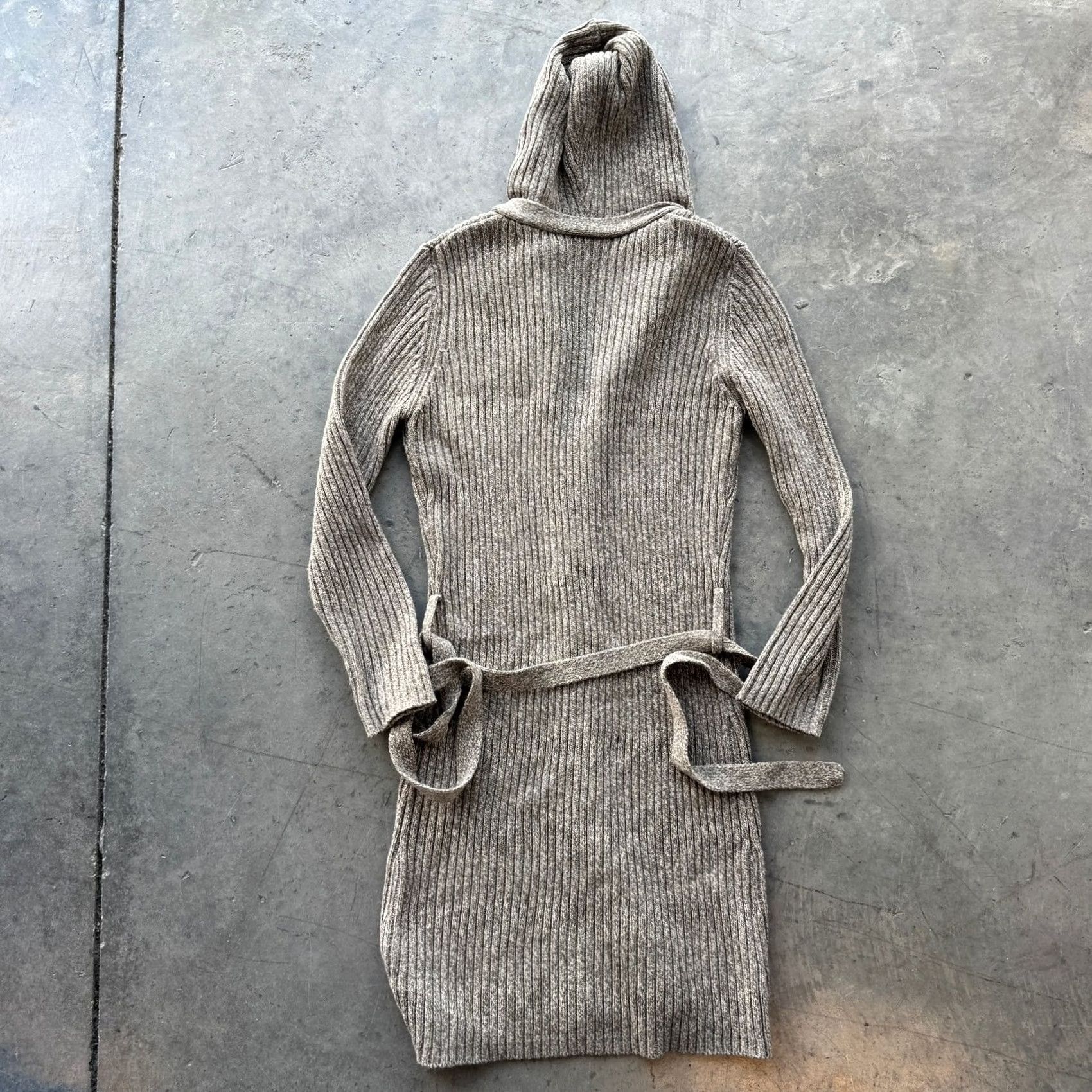 Vintage VINTAGE Y2k Indie Sleaze Longline Grey Green Knit Hoodie Button Down Sweater L Women cardigan Mens? Size L / US 10 / IT 46 - 2 Thumbnail