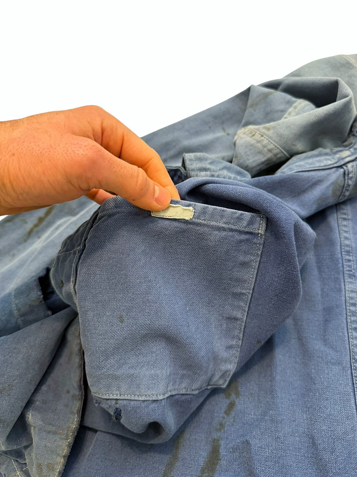 Vintage GRAIL 1930’s Boro Repaired Indigo French Workwear Chore Coat Size US XL / EU 56 / 4 - 15 Thumbnail