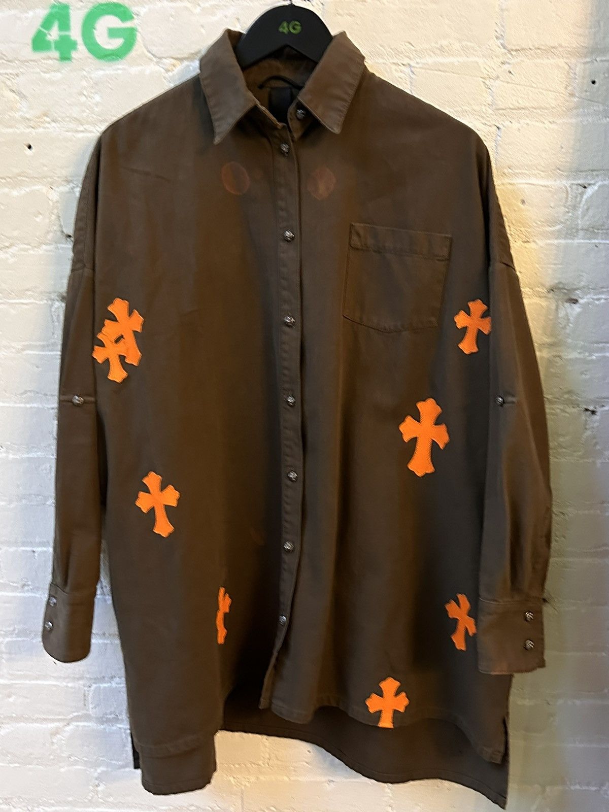 Chrome Hearts CHROME HEARTS 1/1 FLOODED CROSS PATCH JACKET SHIRT M/L/XL Size US XL / EU 56 / 4 - 6 Thumbnail