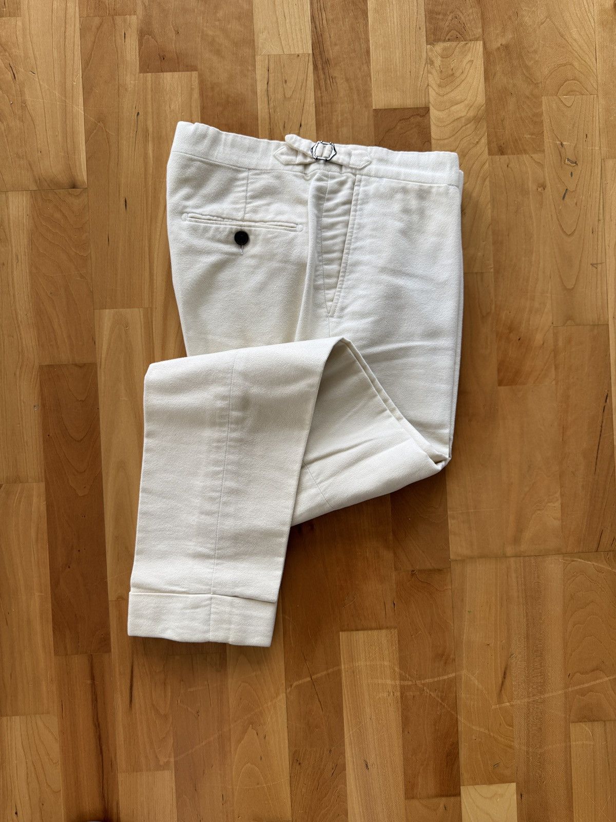 Suitsupply Suitsupply Cream Flannel Trousers Size 30 Size 36R - 1 Thumbnail