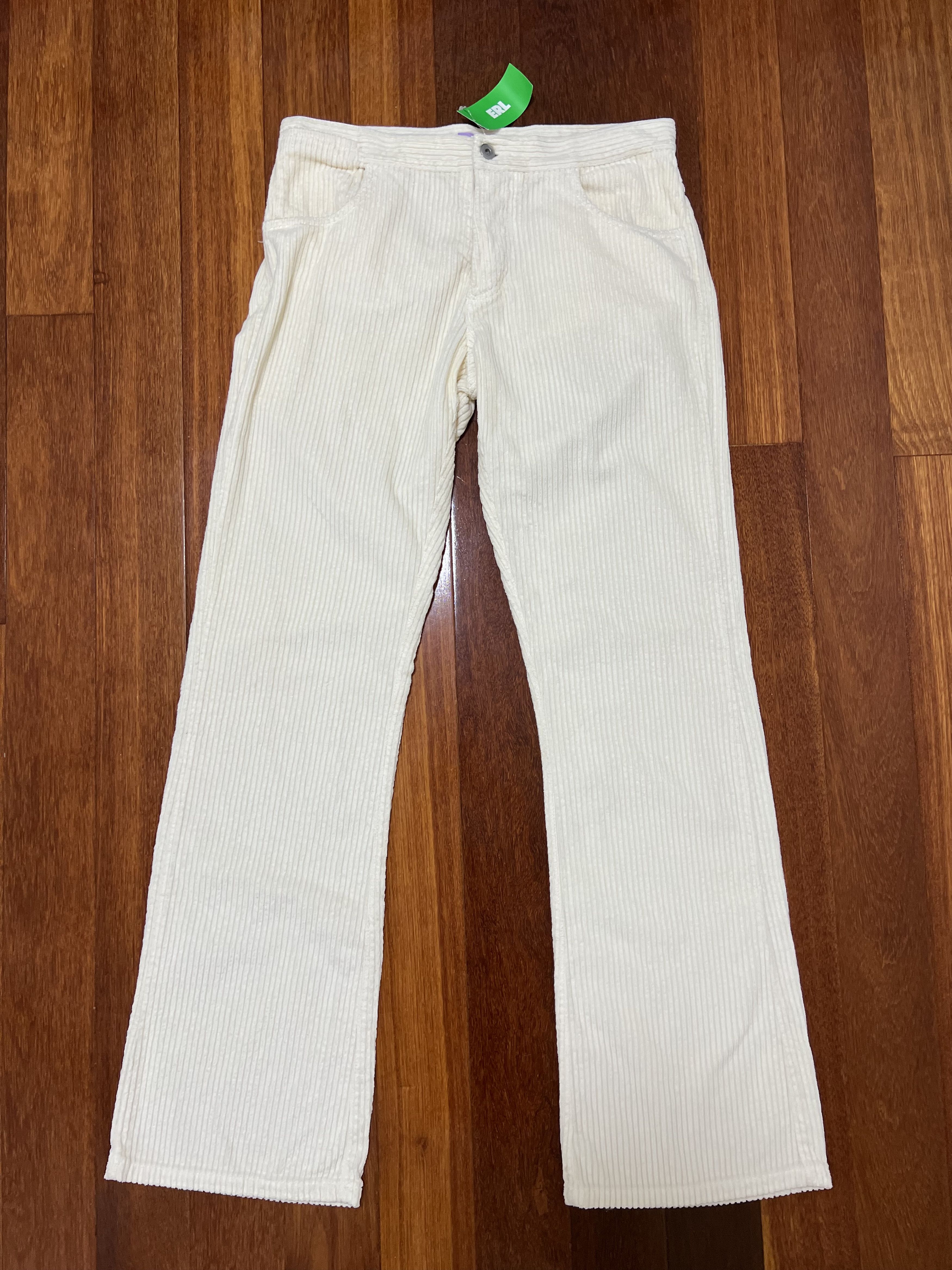 ERL 💚 SS20 ERL Flared Corduroy Pants White Large NEW Size US 32 / EU 48 - 1 Thumbnail