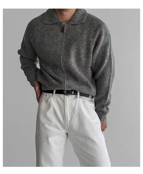 Japanese Brand Vintage Gray XL Casual Knit Sweater Lapel Jacket Coat Size US XL / EU 56 / 4 - 3 Thumbnail