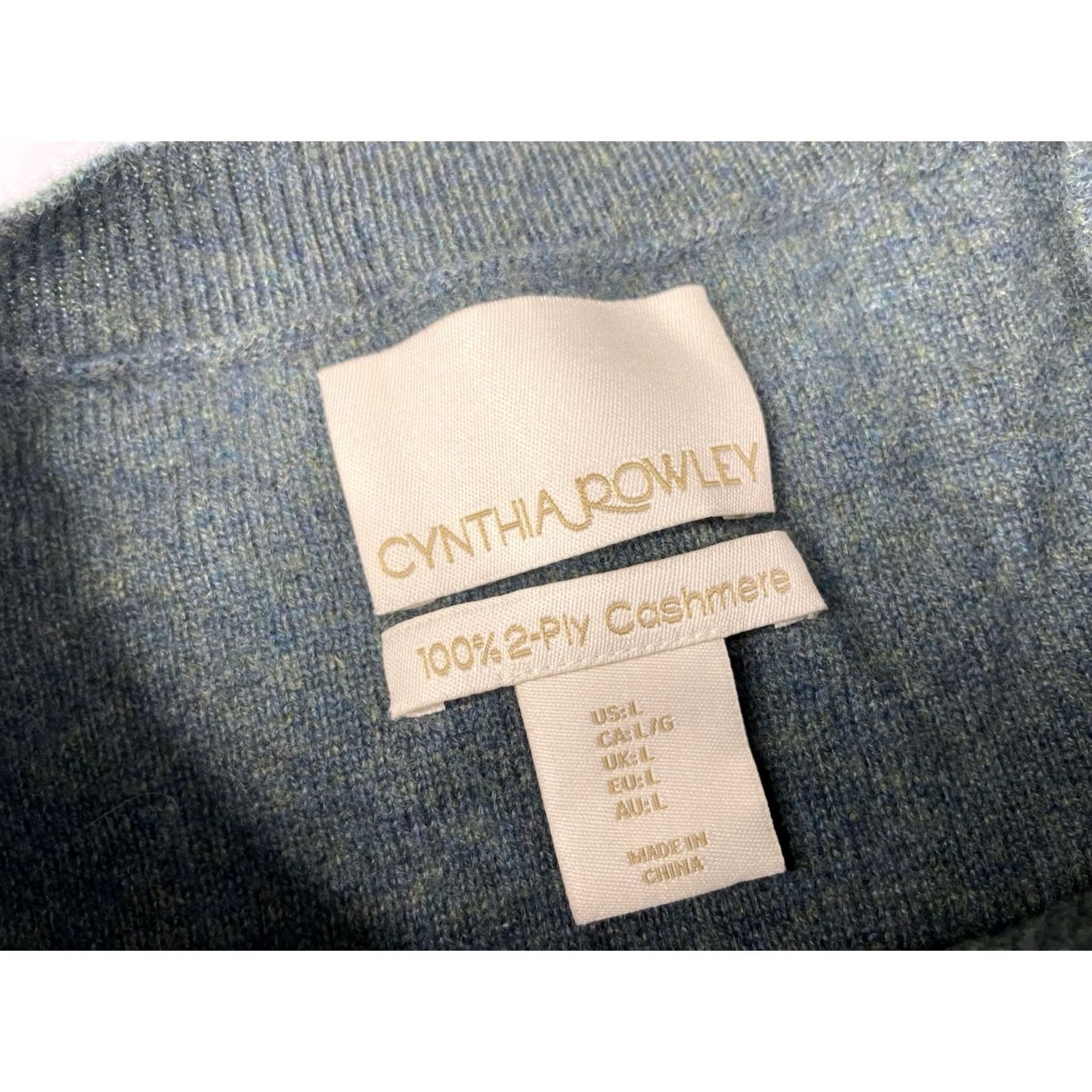 Cynthia Rowley CYNTHIA ROWLEY Crewneck Sweater Womens Large Green 100% Cashmere Solid Knit Long Sleeve Pullover Regular Fit Hand Wash Only Christmas Classic Seasonal Size L / US 10 / IT 46 - 3 Thumbnail