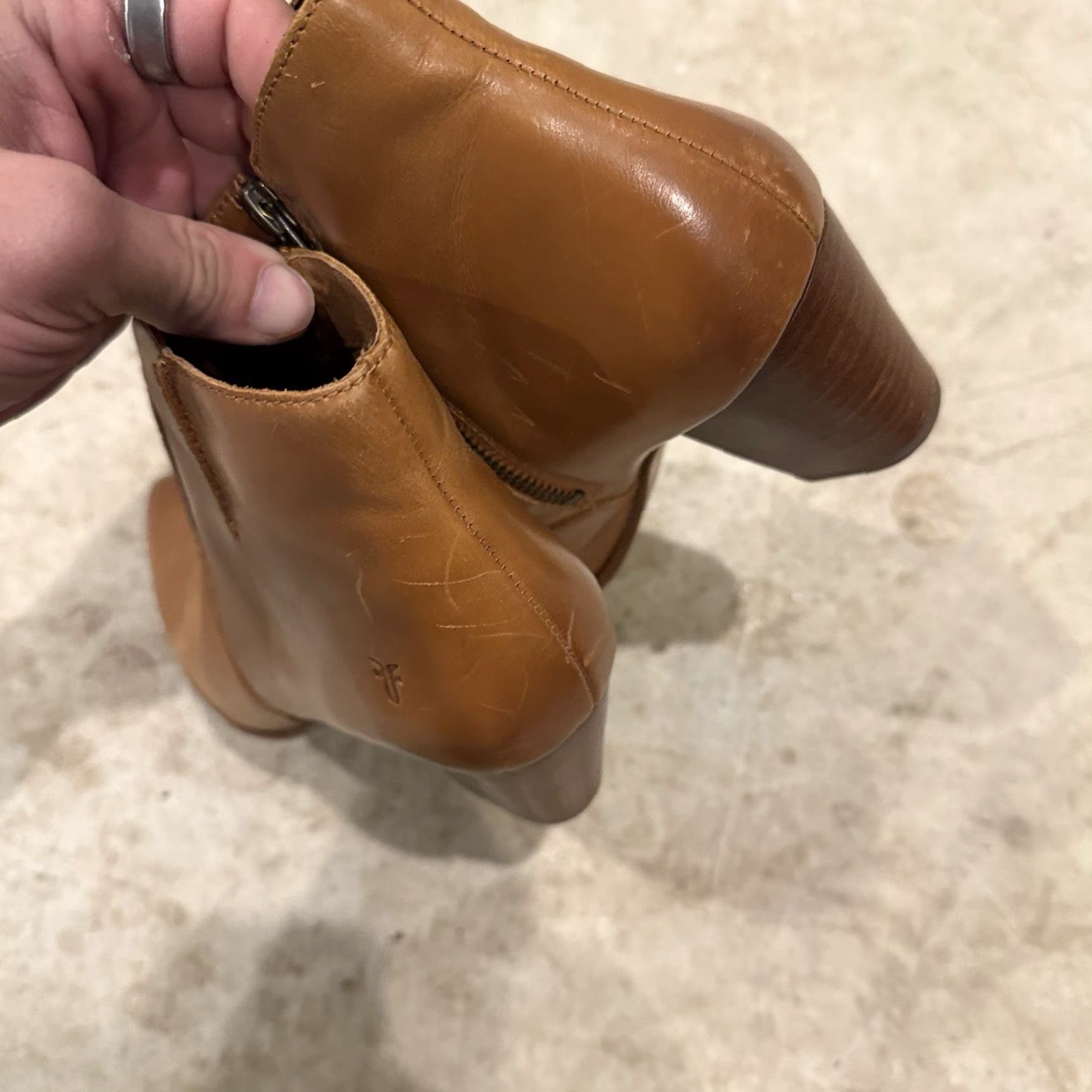 Frye VINTAGE Frye Jennifer Women's Bootie Ankle Leather Boots 8M Cognac Tan Boots Mens? Size US 8 / IT 38 - 6 Thumbnail