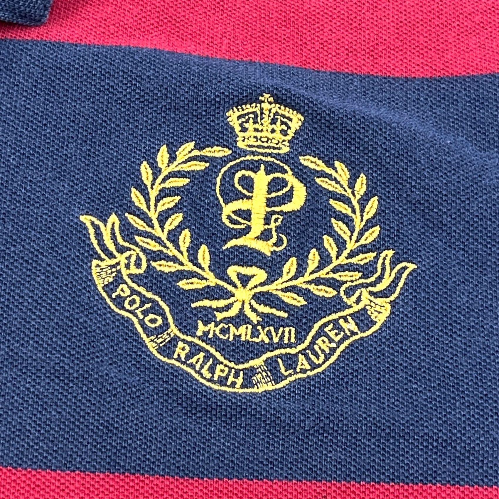 Polo Ralph Lauren VINTAGE Polo Ralph Lauren Shirt Men XL Blue Red Striped Rugby Gold NYC Crest Y2K Size US XL / EU 56 / 4 - 3 Thumbnail