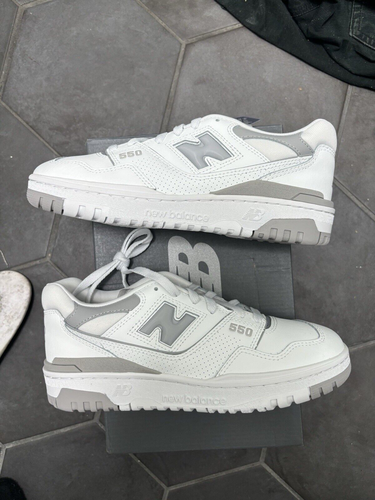 New Balance 550 Athletic Shoe - Big Kid - White / Pink Haze