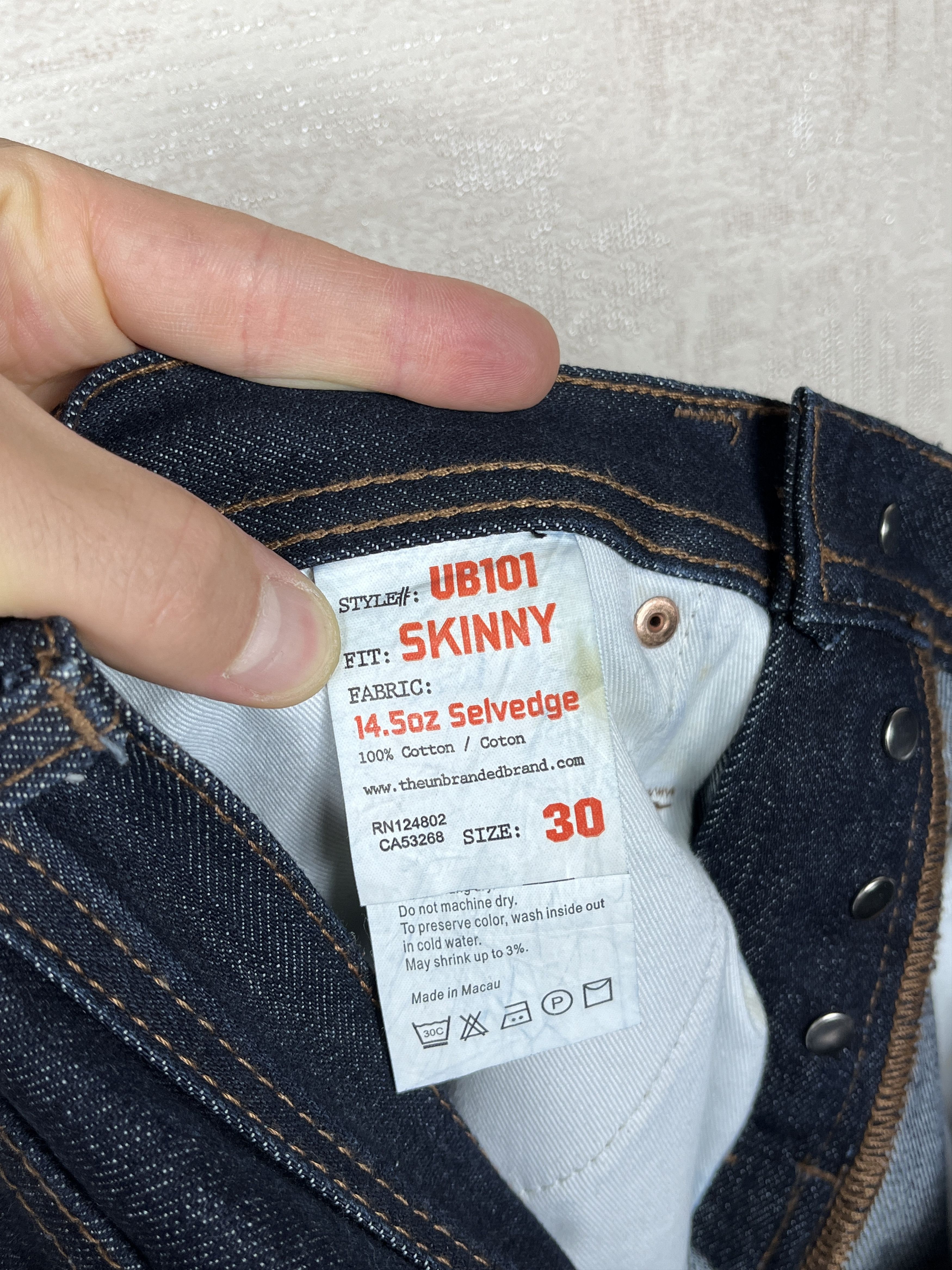The Unbranded Brand The Unbranded Brand 14.5 oz Selvedge Jeans Skinny Fit Size US 30 / EU 46 - 21 Thumbnail