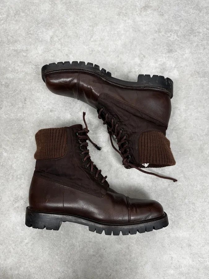 Prada 2000s Prada Brown Hybrid Leather Boots Size US 7 / EU 40 - 2 Thumbnail
