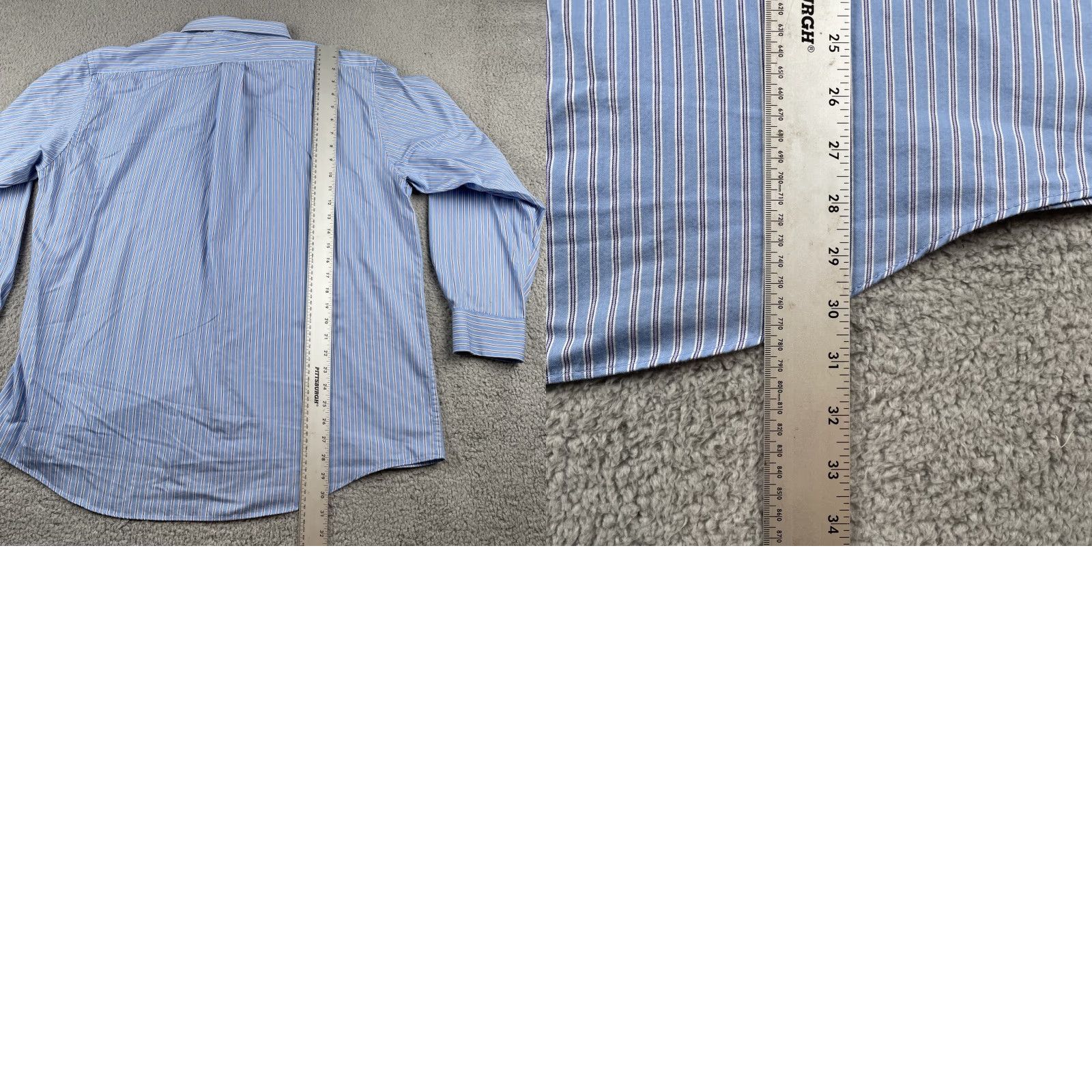 Chaps VINTAGE Chaps Shirt, Button-Up, Striped, Blue, XL, Long Sleeve, Wrinkle Free, EUC, Mens Size US XL / EU 56 / 4 - 10 Thumbnail