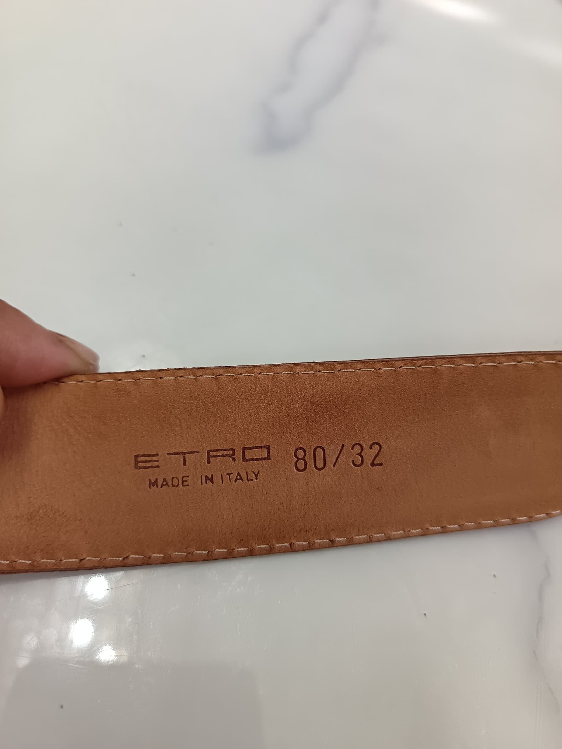 Etro × Leather × Vintage Etro leather made in Italy belt max size 29 inc Size ONE SIZE - 4 Thumbnail