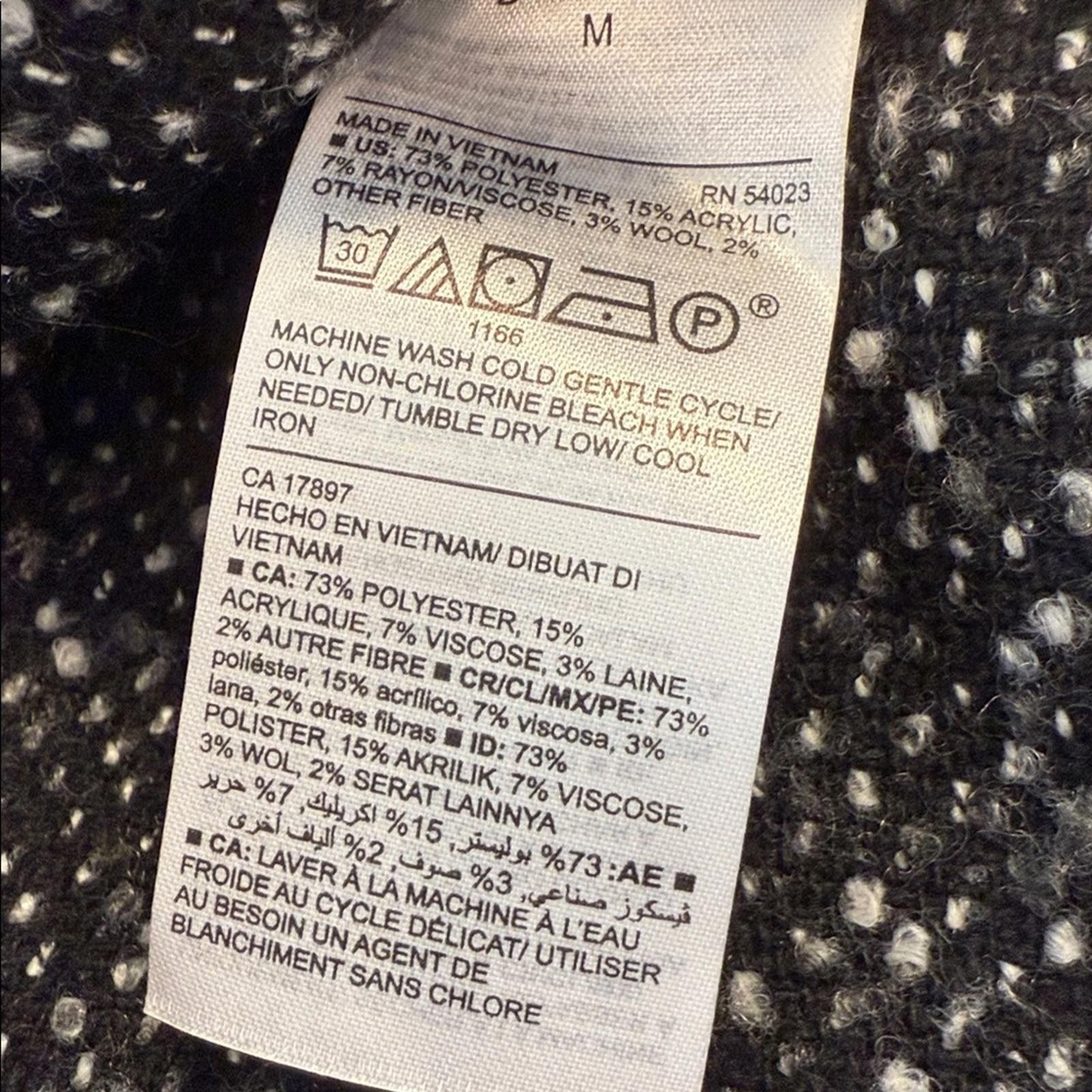 Old Navy Old Navy Black & White wool blend coat floral broach SZ Med Size M / US 6-8 / IT 42-44 - 9 Thumbnail