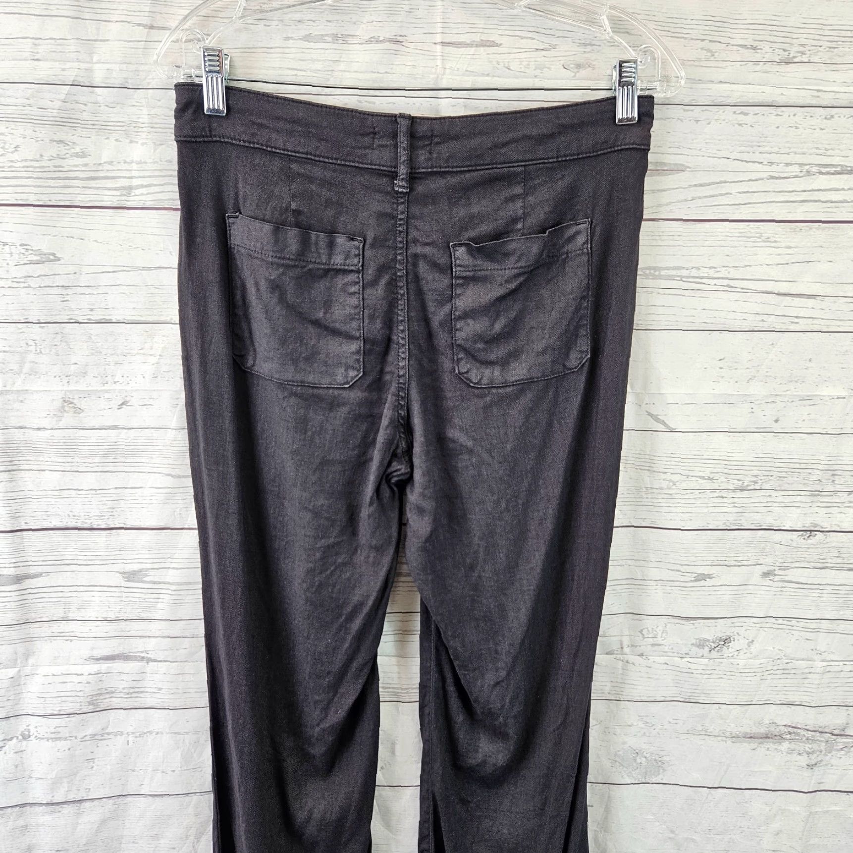 NYDJ NYDJ Womens Pants Sz 2P Solid Black Linen Blend Mid Rise Straight Leg 28in Inseam Womens Pants 2P Black Linen Blend Straight Leg Mens? Womens Size 26" / US 2 / IT 38 - 4 Thumbnail