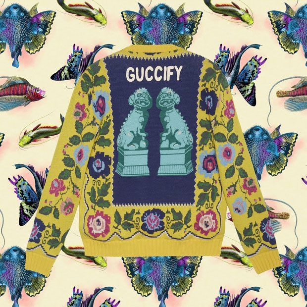 Gucci Gucci runway printed sweater wool Size US L / EU 52-54 / 3 - 2 Thumbnail