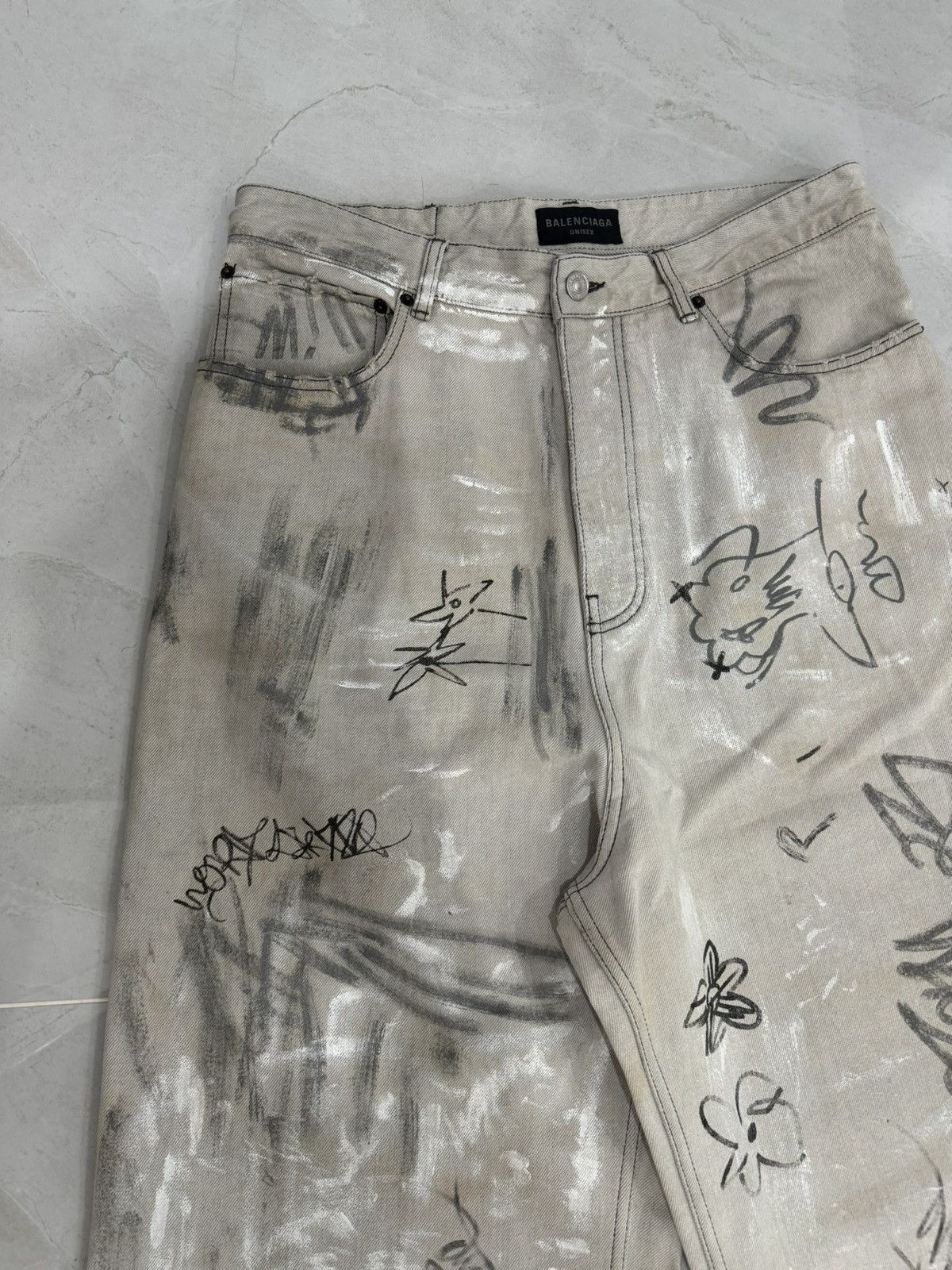Balenciaga Balenciaga SS23 Graffiti Jeans Baggy Sz.L Size US 36 / EU 52 - 9 Thumbnail