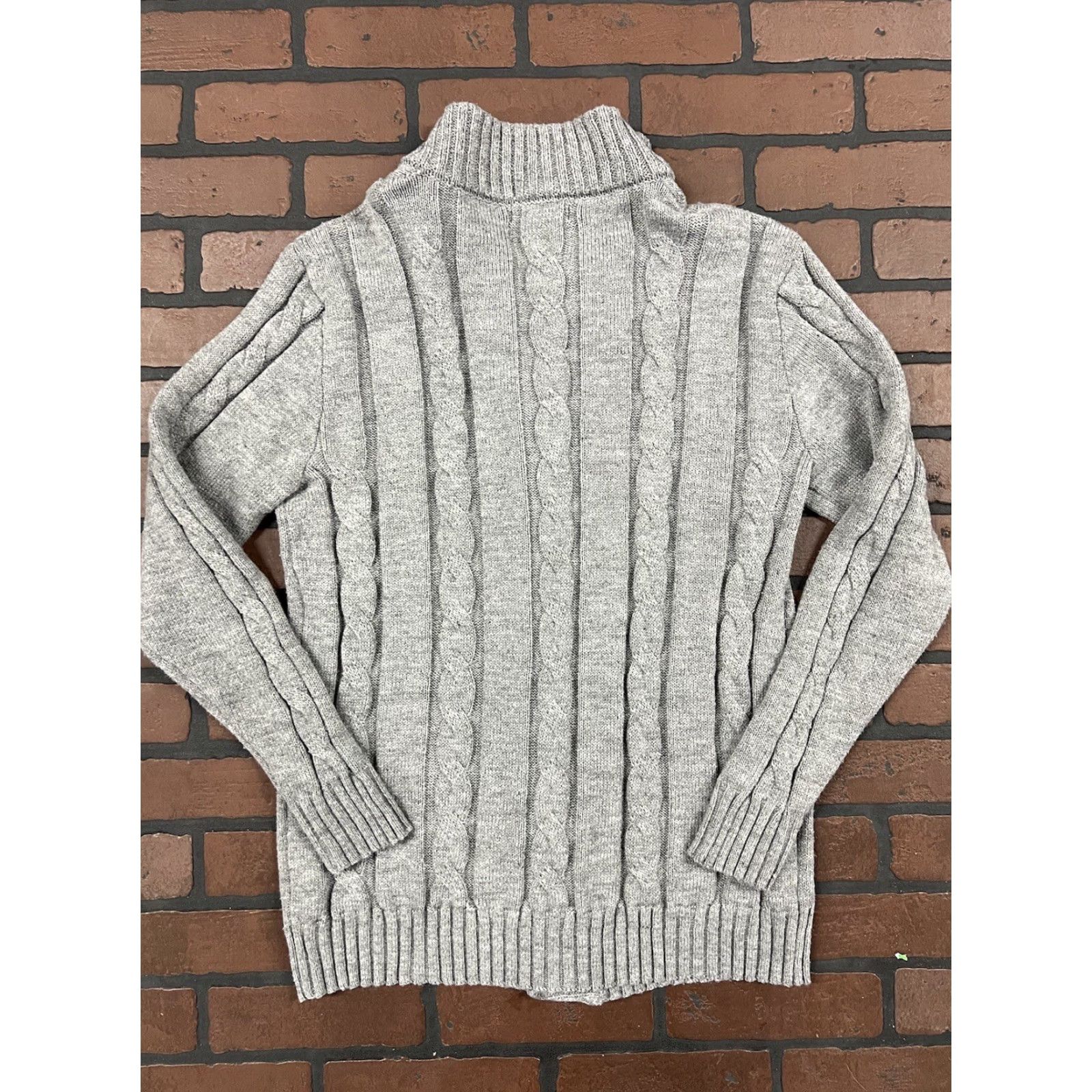 Vintage Paul Jones Men’s Sweater Cardigan Cable-Knit Collared Button Down XL Gray Size US XL / EU 56 / 4 - 7 Thumbnail