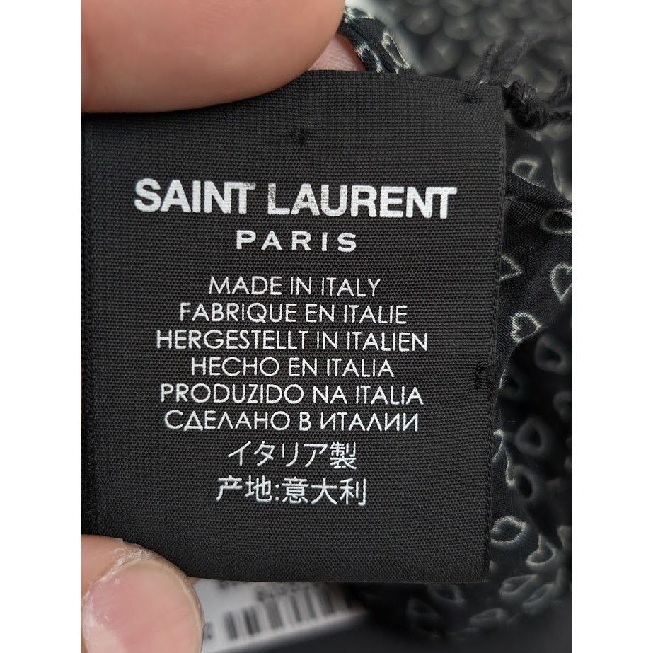 Saint Laurent Paris o1rshd1 Size:OS / Lavalliere Coeur Flou Scarf in Black/White Size ONE SIZE - 10 Thumbnail