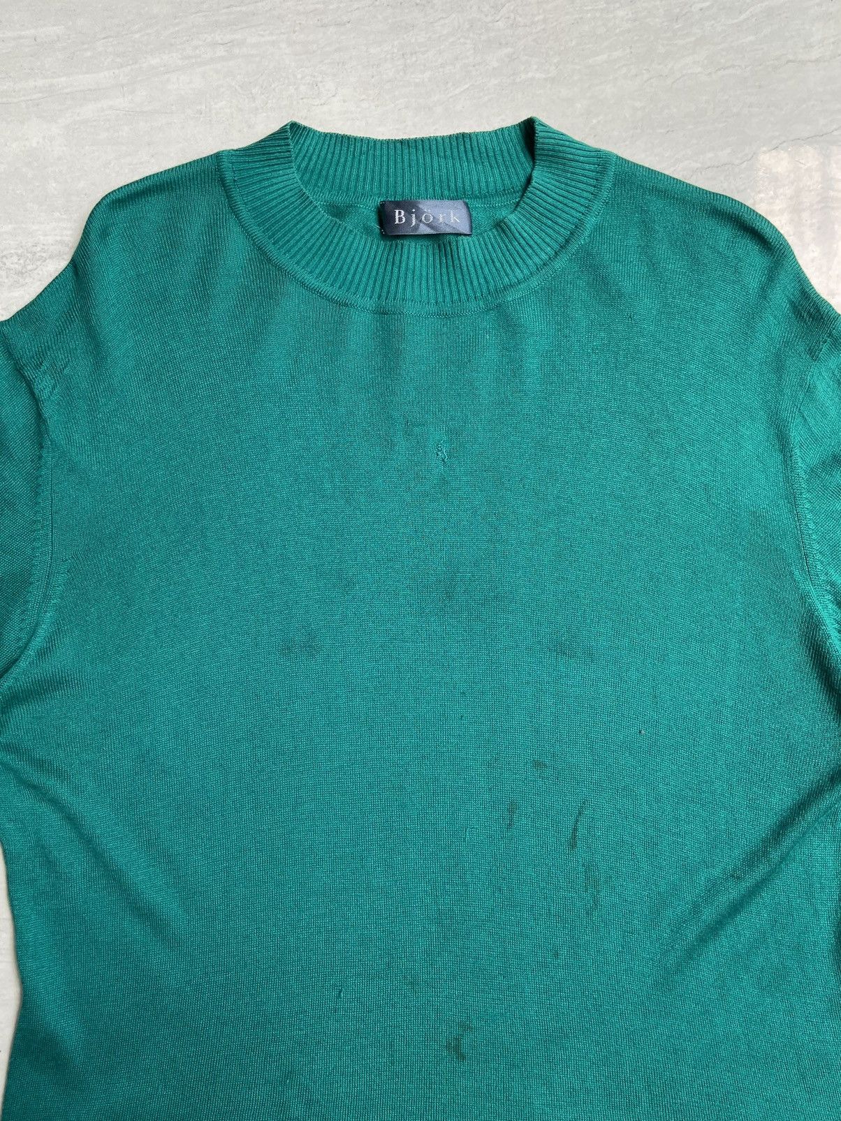 Band Tees × Designer × Japanese Brand BJORK Green Knit Sweater Size US XS / EU 42 / 0 - 8 Thumbnail