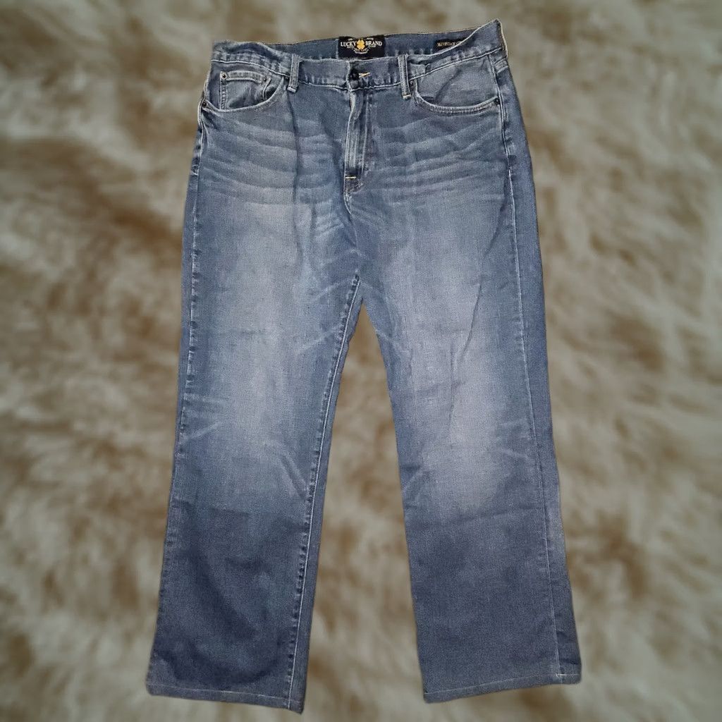 Lucky Brand Lucky Brand 361 Vintage Straight Jeans Men 38x29 Blue Dark Wash Regular Fit Inseam 29 90s Preppy Logo USA Size US 34 / EU 50 - 1 Thumbnail