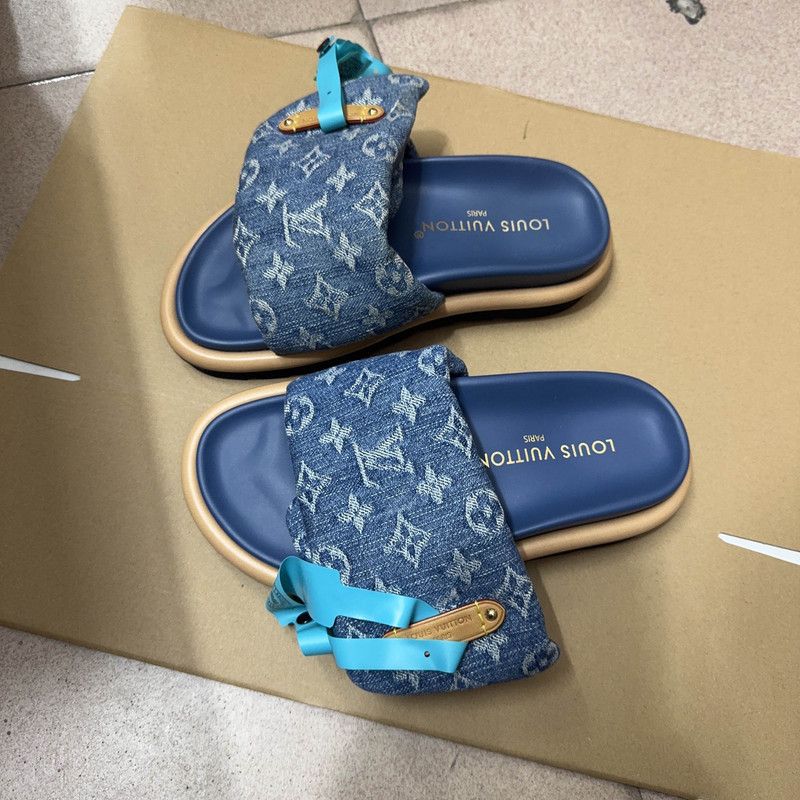 Vuitton Slides Blue Louis Vuitton Sandals Louis Vuitton Pool Pillow