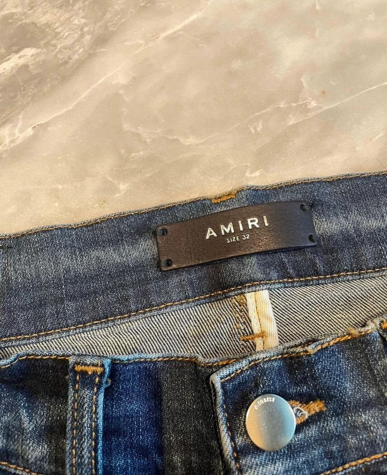 Amiri Amiri limited edition art patchwork blue jeans Size US 32 / EU 48 - 2 Thumbnail