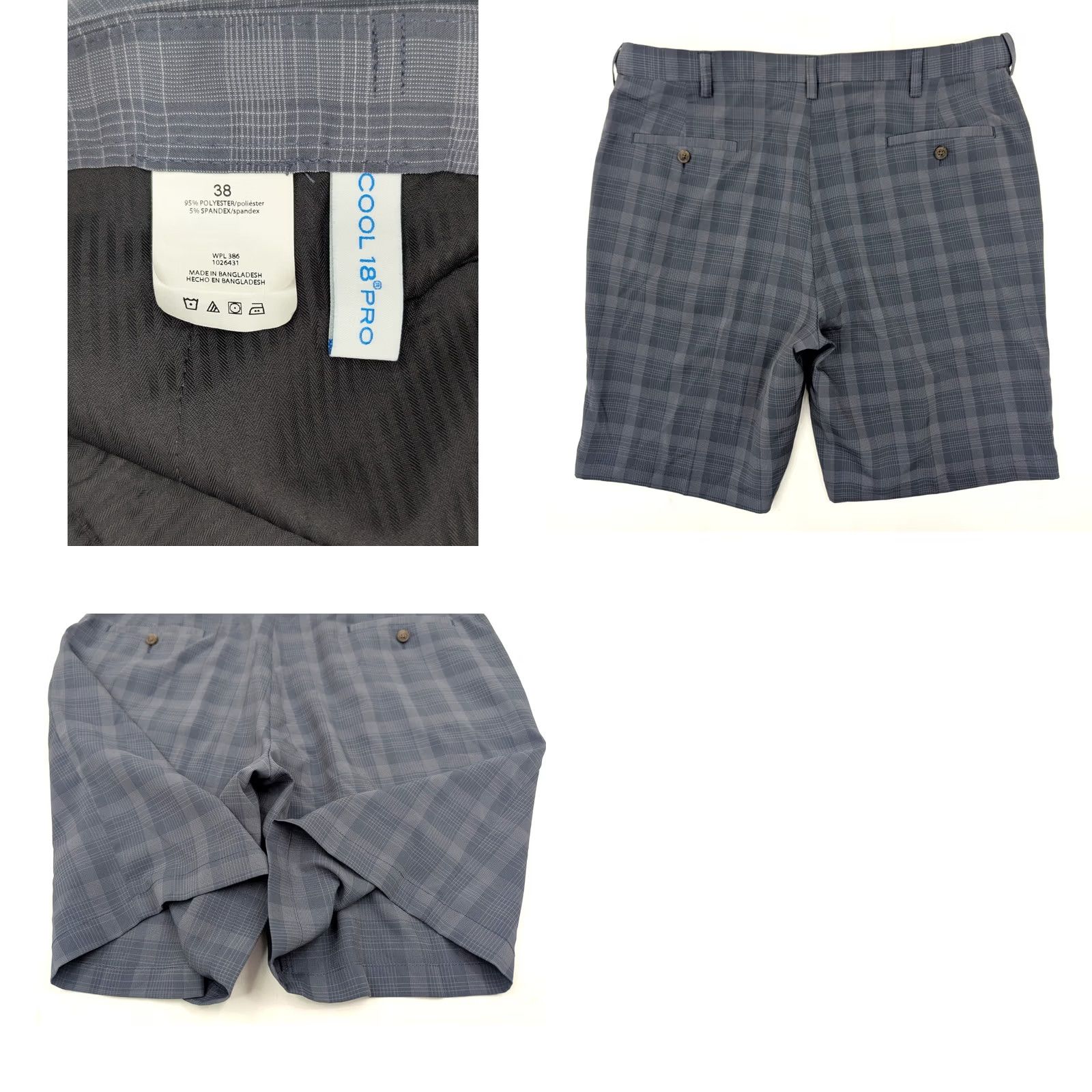 Haggar Haggar 38 Gray Plaid Short 9.5in Inseam Men's Classic Lightweight Casual Chino Pant Short with Pockets Size US 38 / EU 54 - 8 Thumbnail