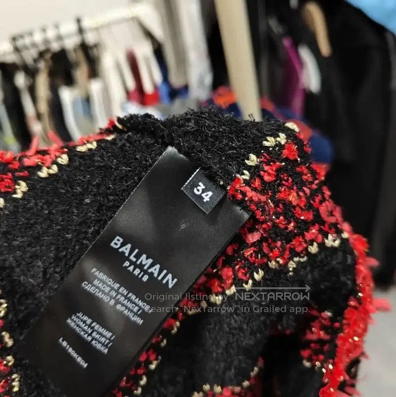 Balmain Balmain Red Striped Cotton Skirt . Size 27" / US 4 / IT 40 - 5 Thumbnail