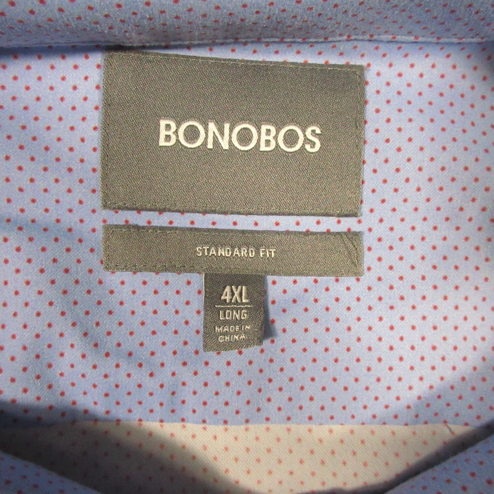 Bonobos Bonobos Long Sleeve Performance Button-Up Mens 4XL Blue Polka Dot Shirt Regular Fit Casual Mens Size US XXL / EU 58 / 5 - 3 Thumbnail