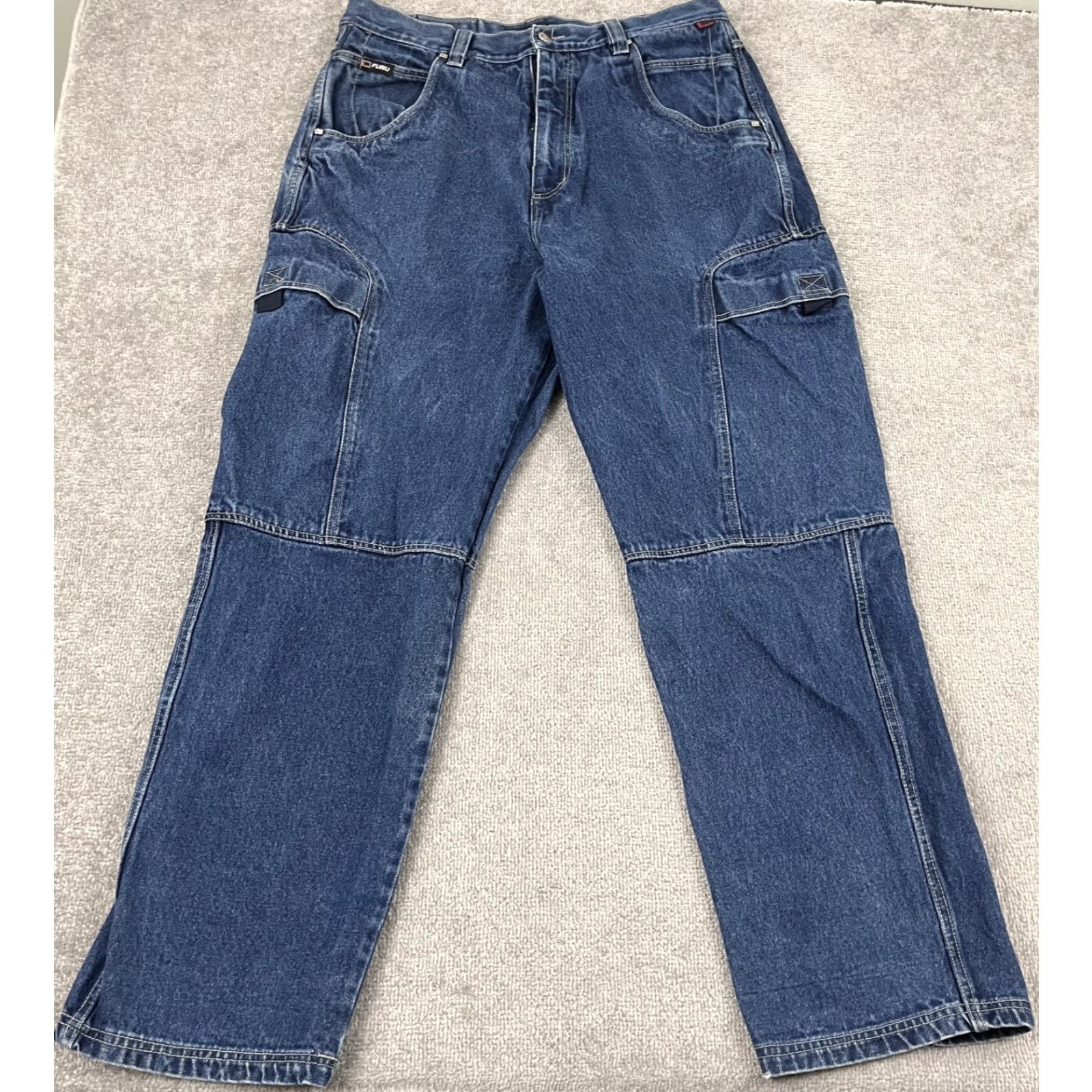 Fubu VINTAGE FUBU Jeans Mens 36 x 32 Straight Blue Denim Cargo Skater Hip Hop Y2K Mens Size US 36 / EU 52 - 3 Thumbnail